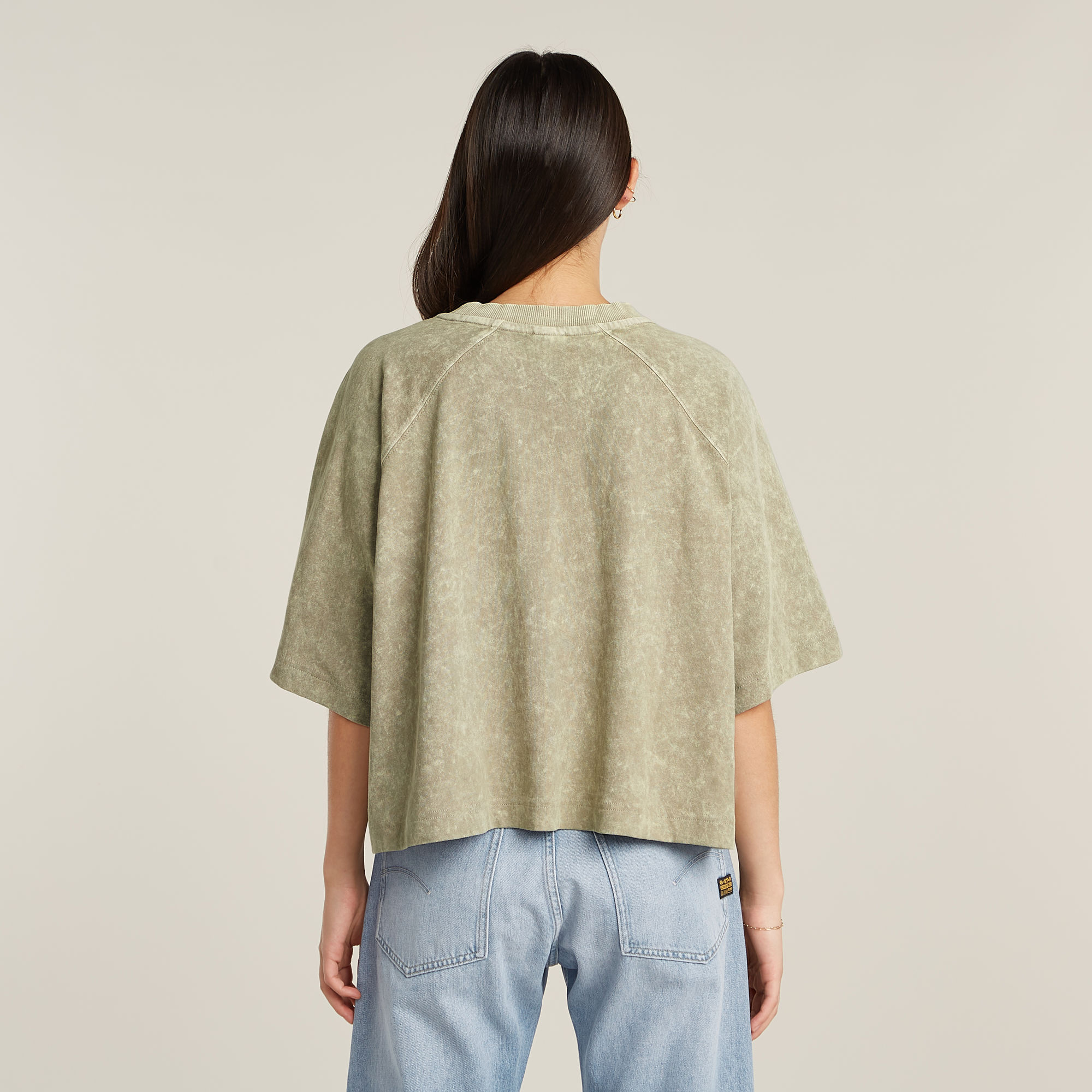 G-Star RAW Washed Multi Logo Oversized T-shirt Beige Dames