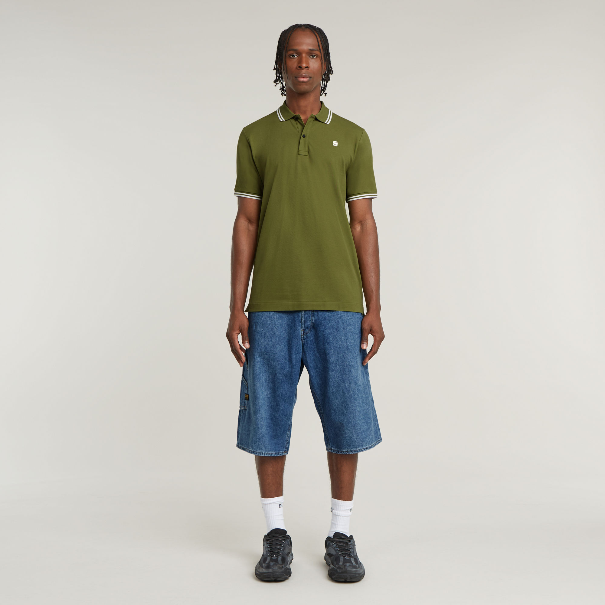 G-Star RAW Dunda Slim Stripe Polo Groen Heren