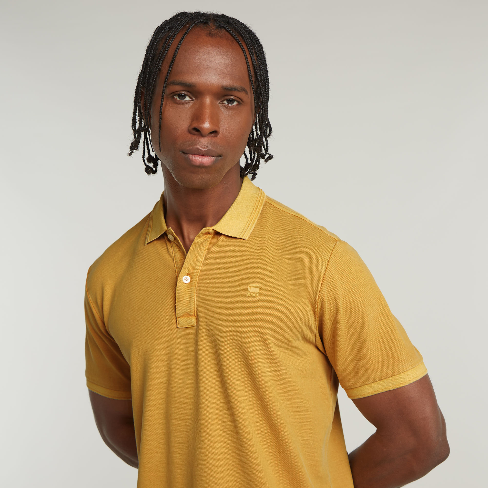 G-Star RAW Dunda Overdyed Slim Polo Geel Heren