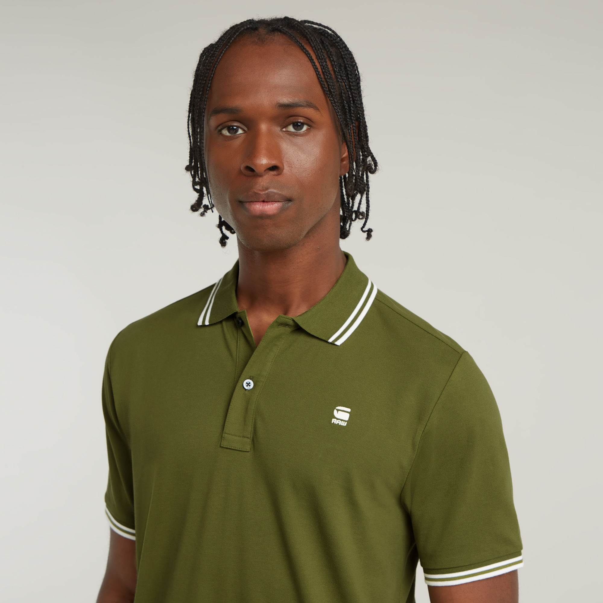 G-Star RAW Dunda Slim Stripe Polo Groen Heren