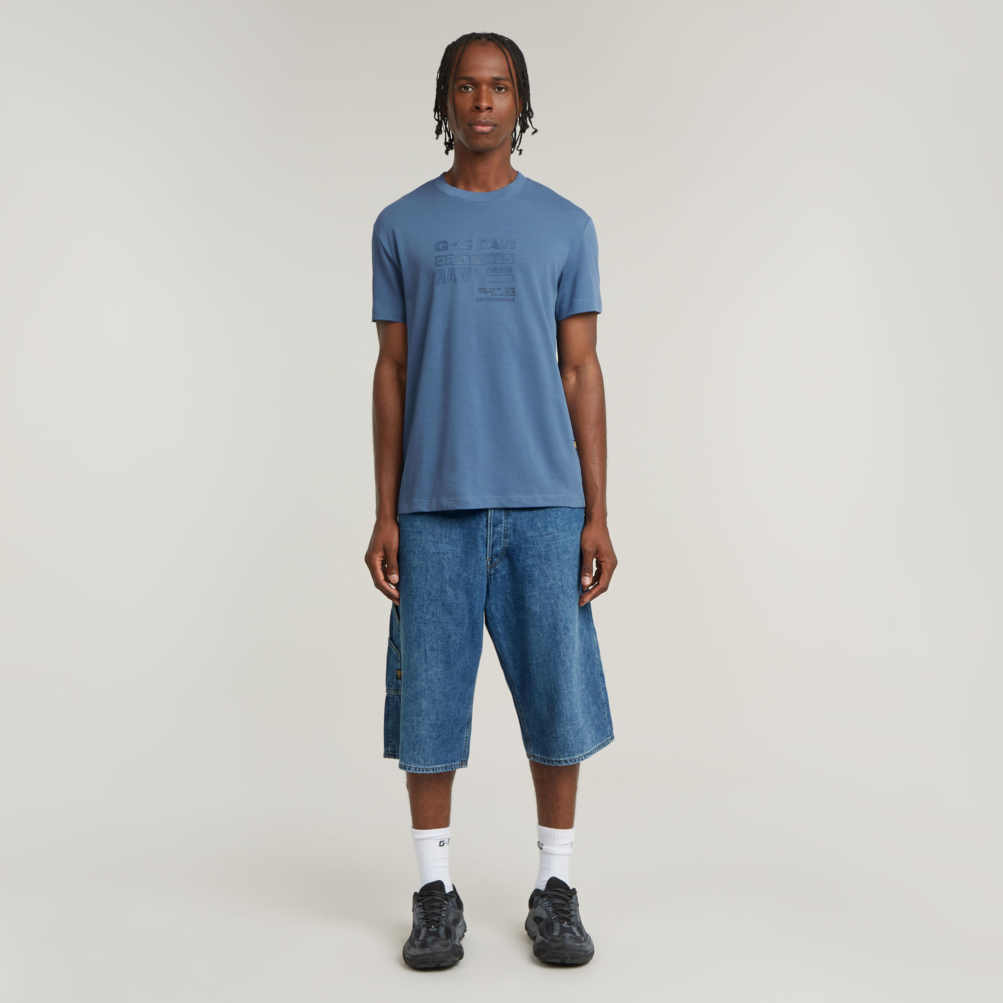G-Star RAW Originals T-Shirt Midden blauw Heren