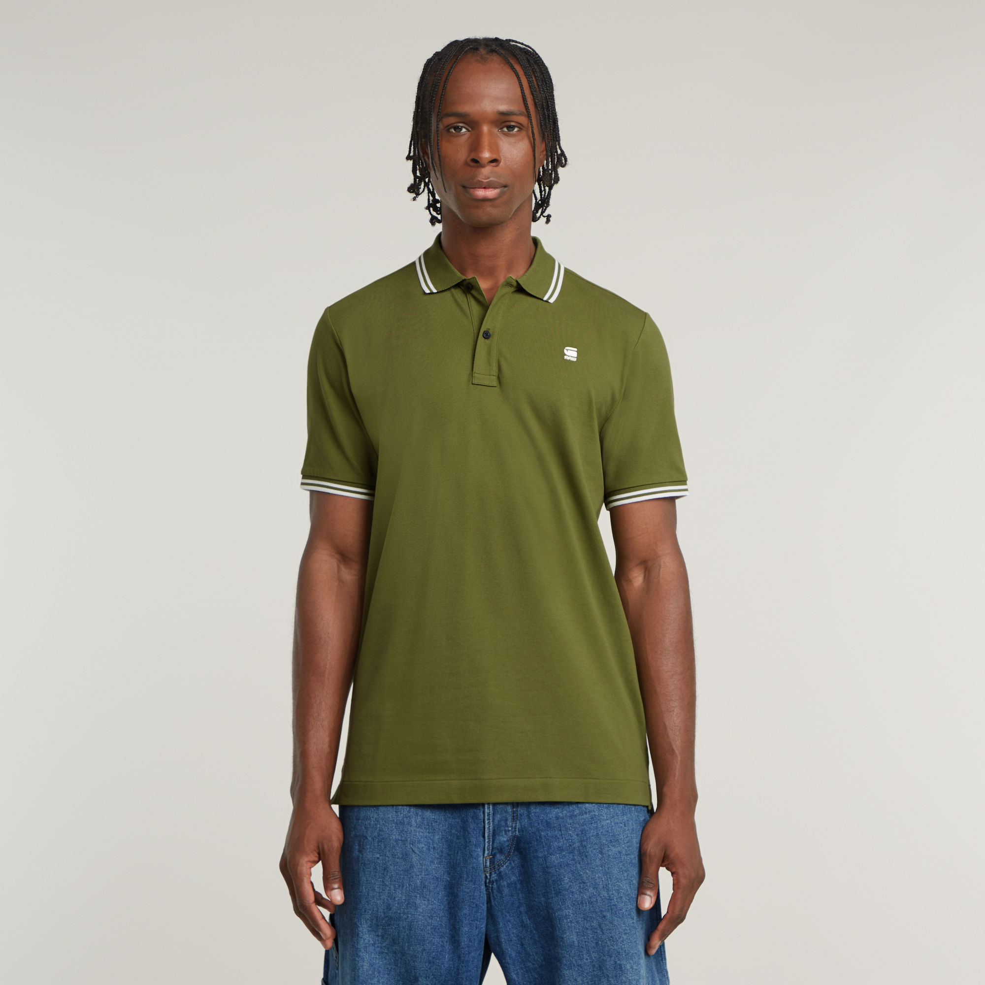 

Dunda Slim Stripe Polo - Green - Men