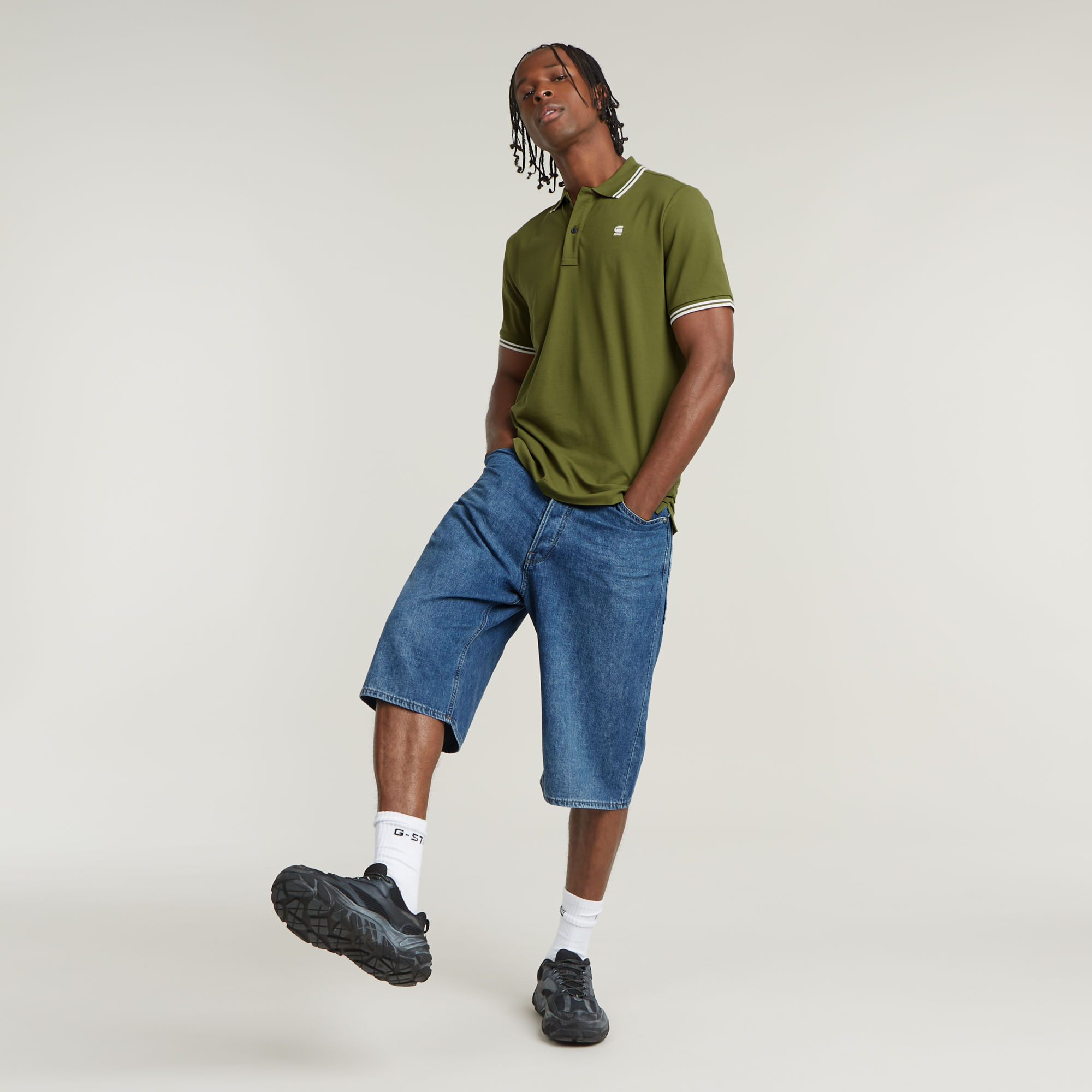 G-Star RAW Dunda Slim Stripe Polo Groen Heren