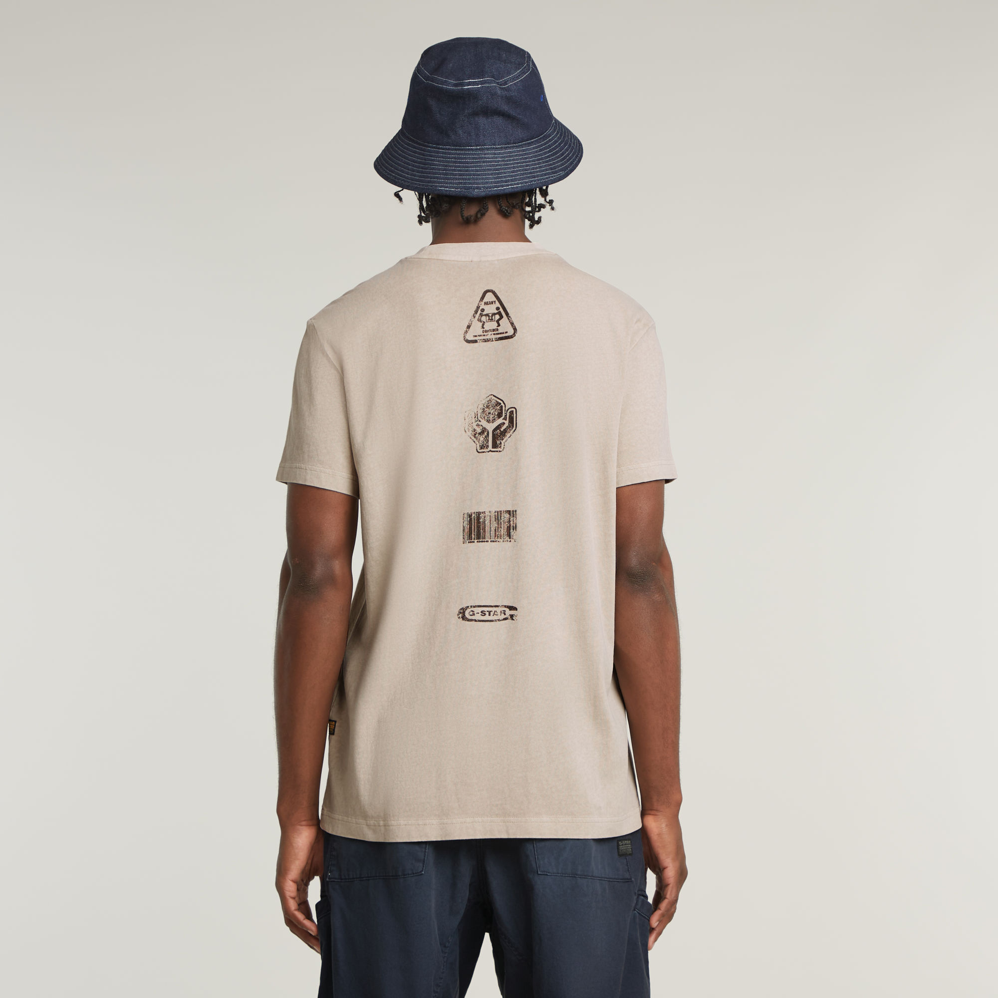 G-Star RAW Shipping Graphic Overdyed T-Shirt Beige Heren