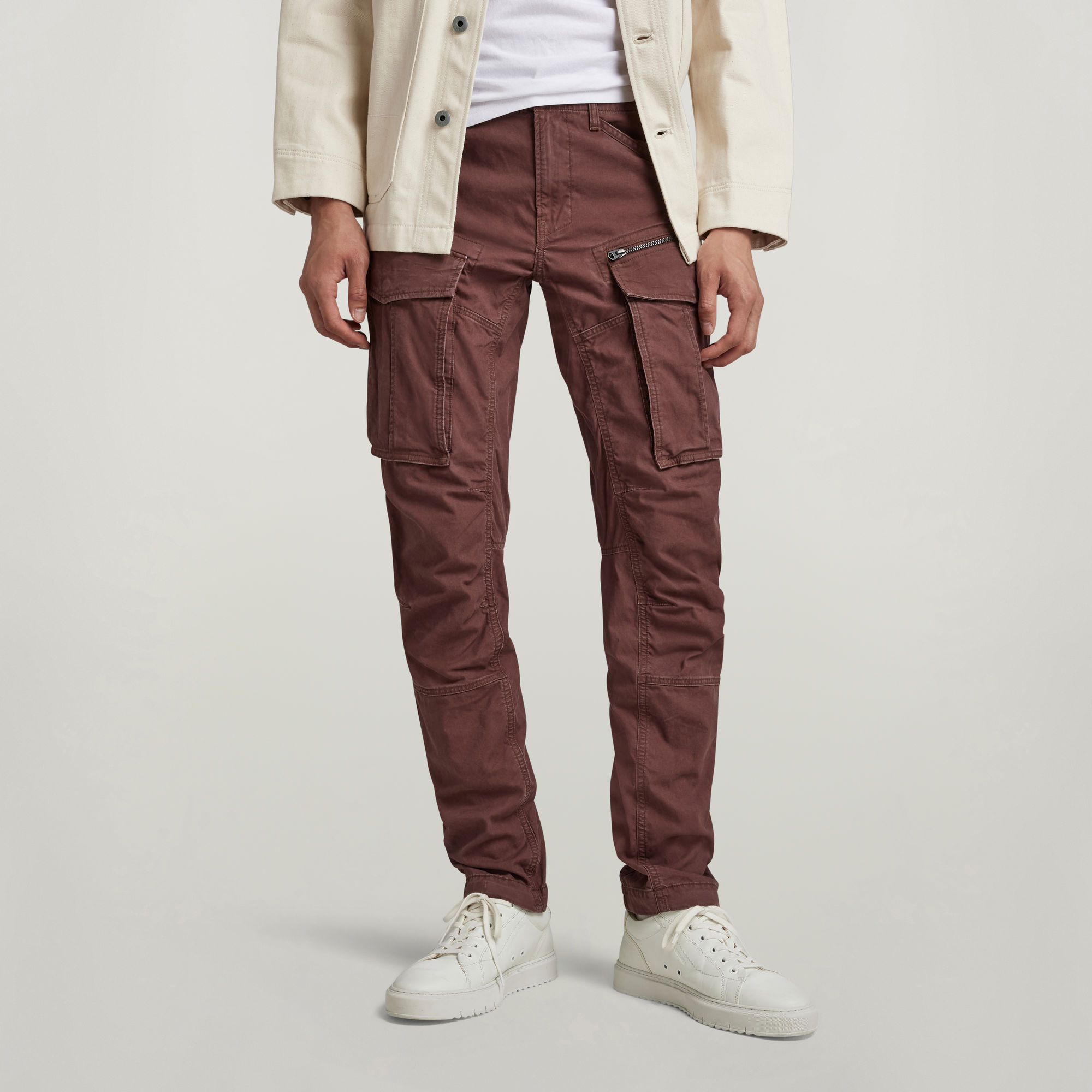 

Rovic Zip 3D Regular Tapered Pants - Brown - Men