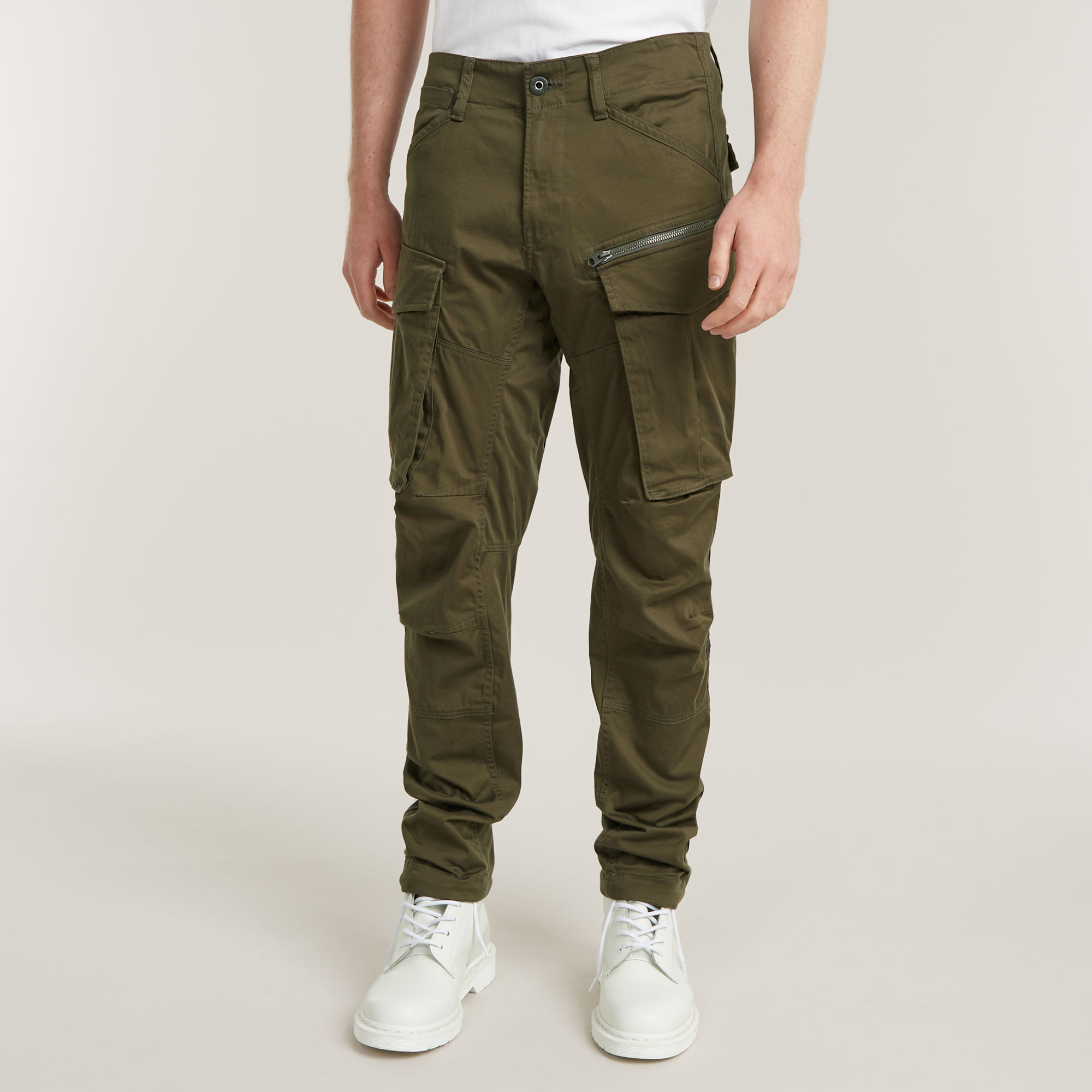 

Rovic Zip 3D Regular Tapered Pants - Grey - Men