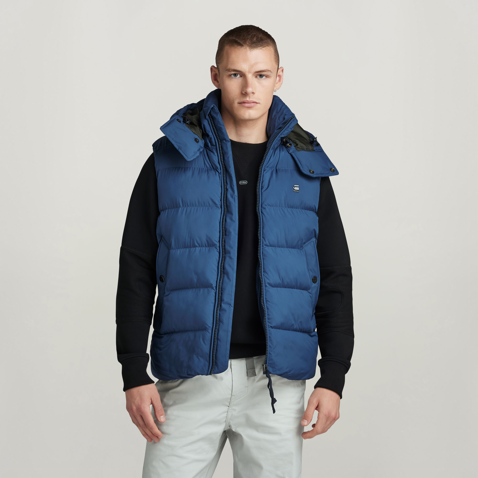 

G-Whistler Padded Hooded Vest - Medium blue - Men