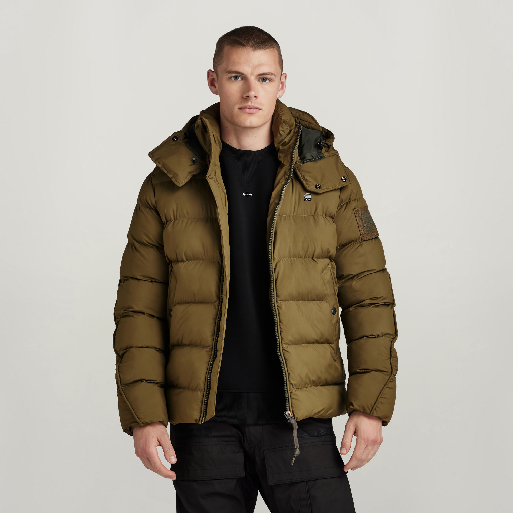 G-Whistler Padded Hooded Jacke - Grün - Herren