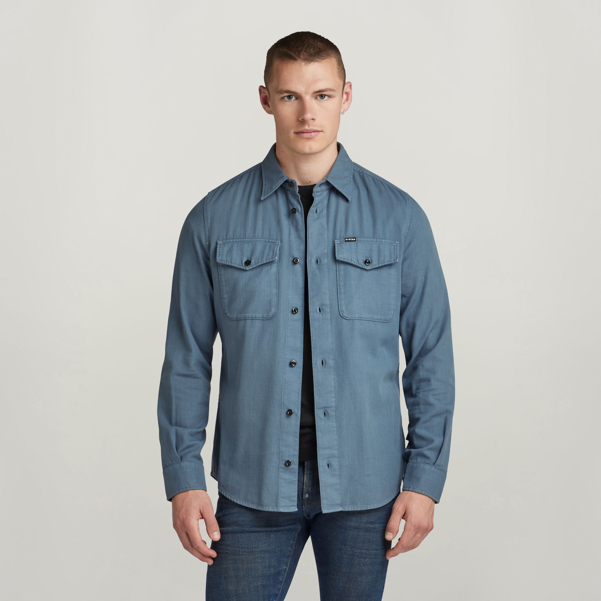 Marine Slim Hemd - Grau - Herren