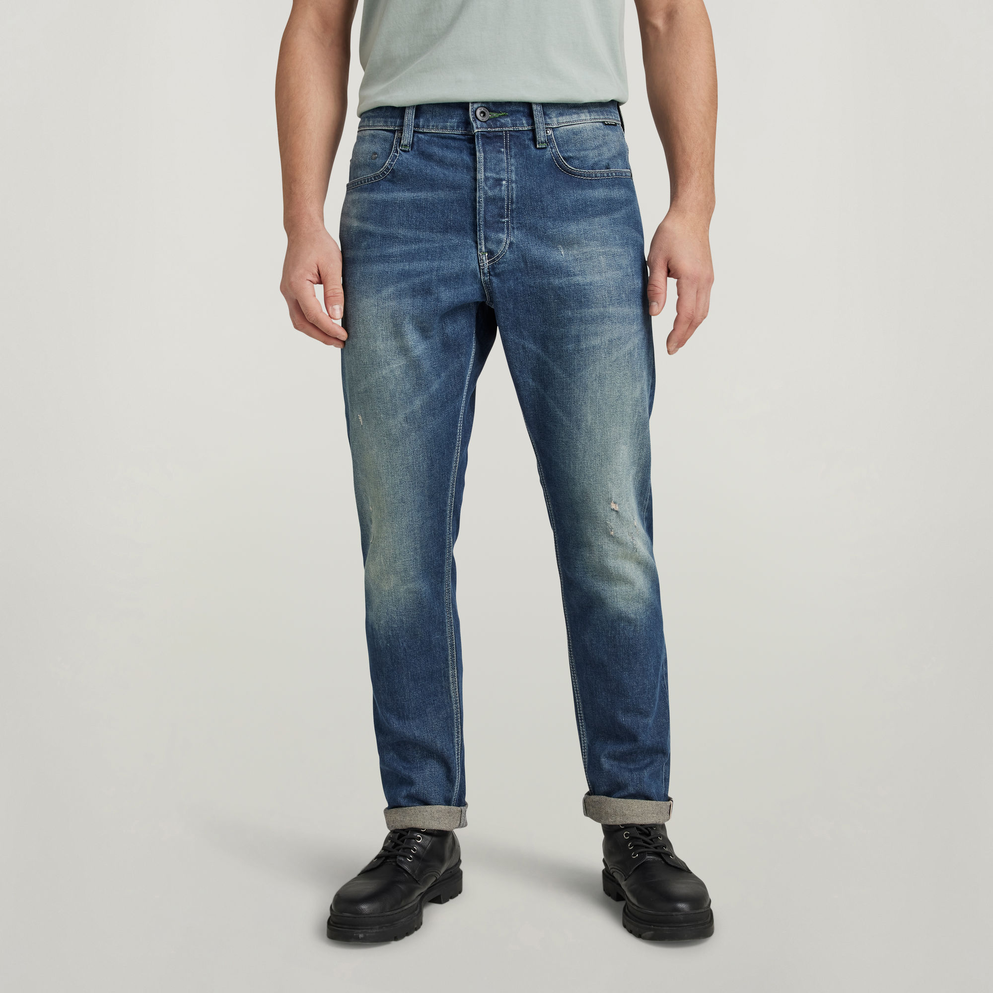 

Triple A Regular Straight Selvedge Jeans - Medium blue - Men