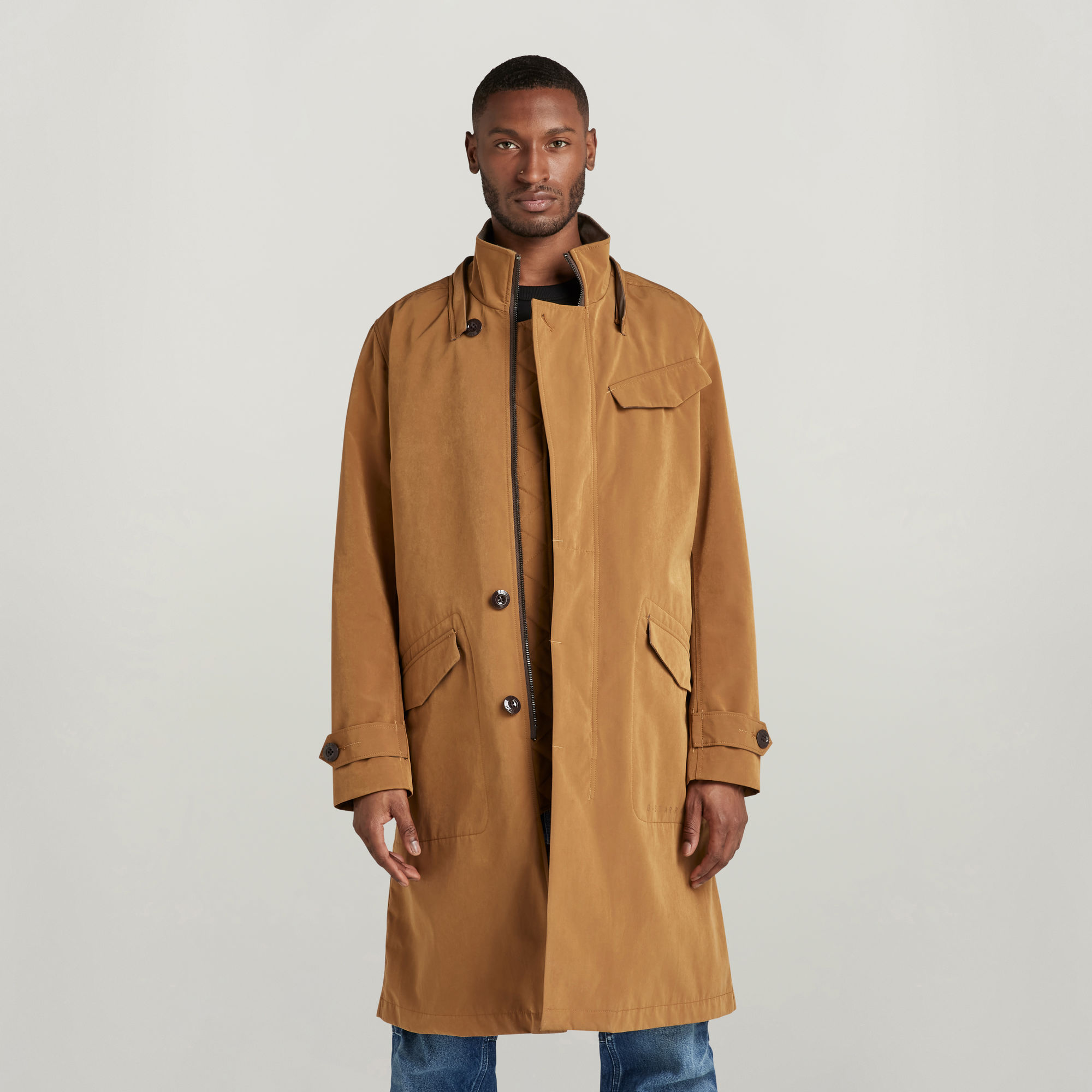 Belted Trenchcoat - Braun - Herren