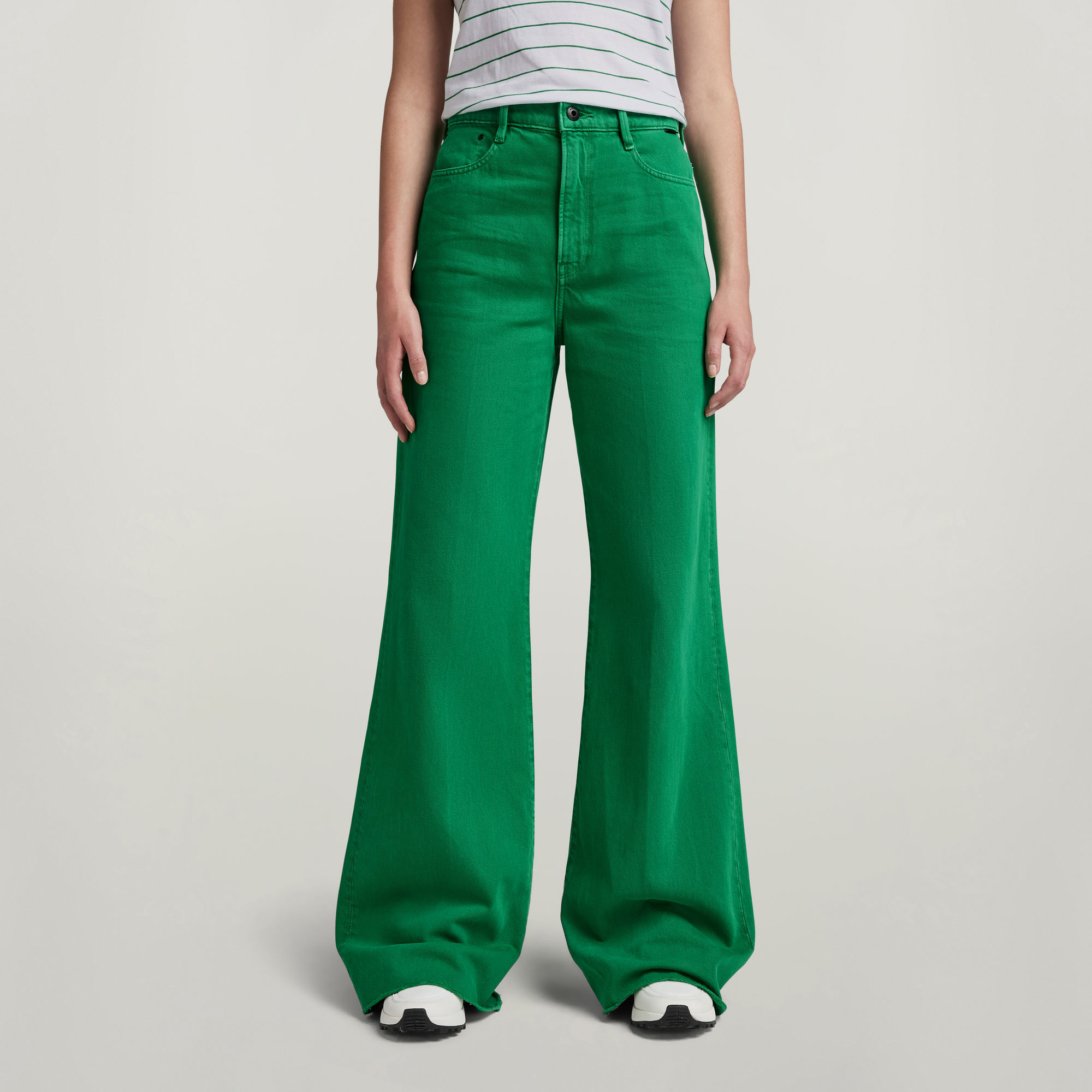 

Deck Ultra High Wide Leg Jeans - Green - Women