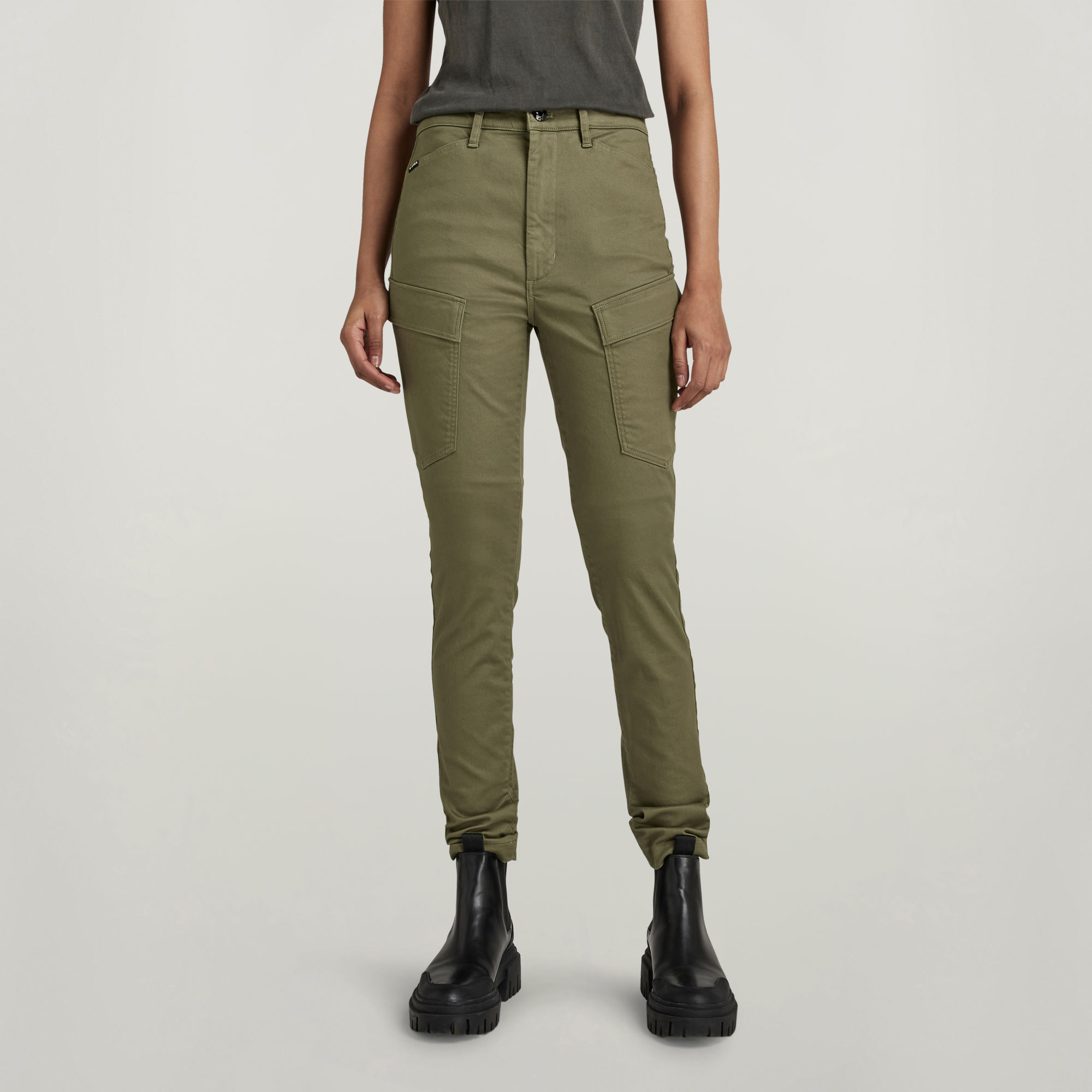 

Kafey Cargo Ultra High Skinny Jeans - Green - Women