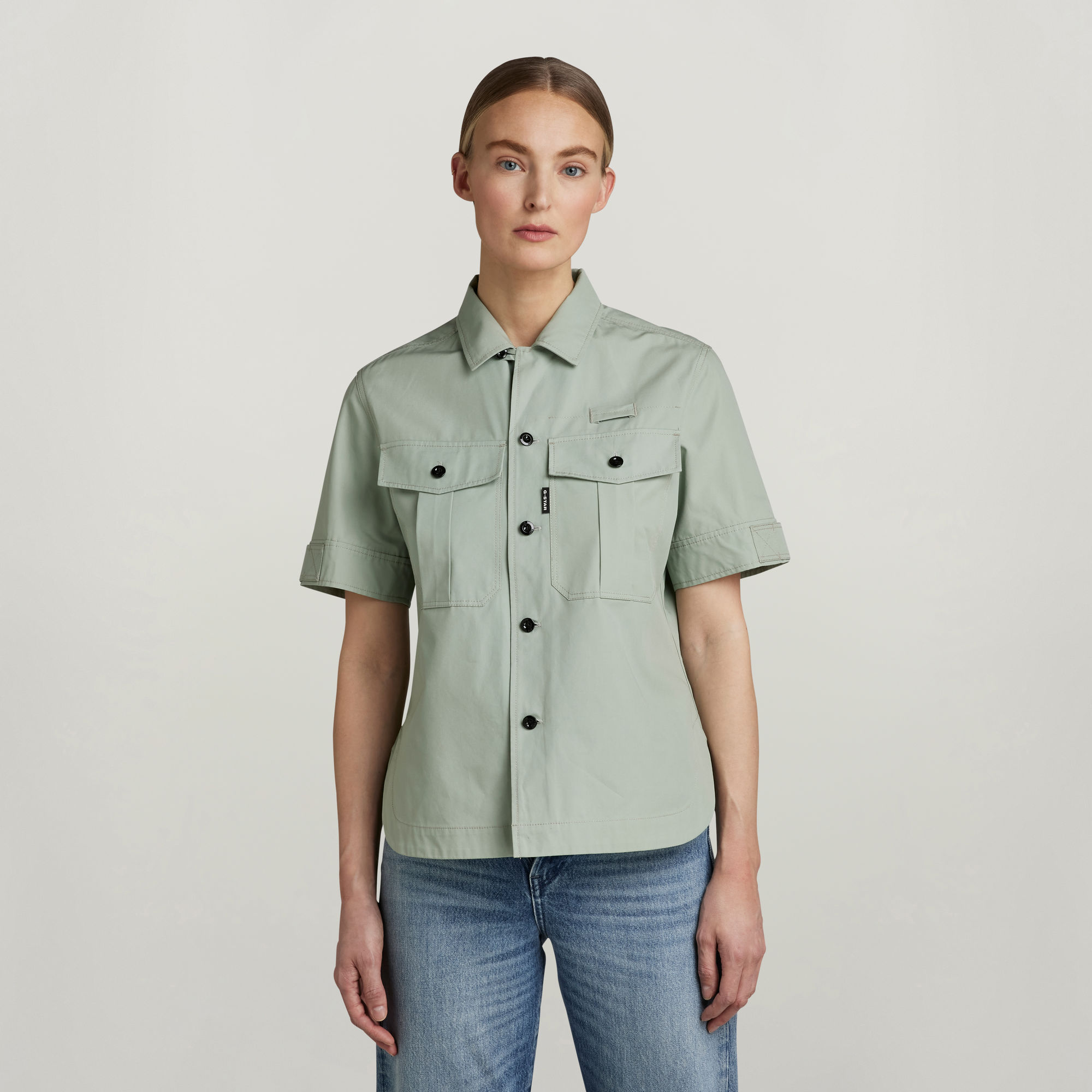 

Officer Bowling Shirt - Lichtblauw - Dames