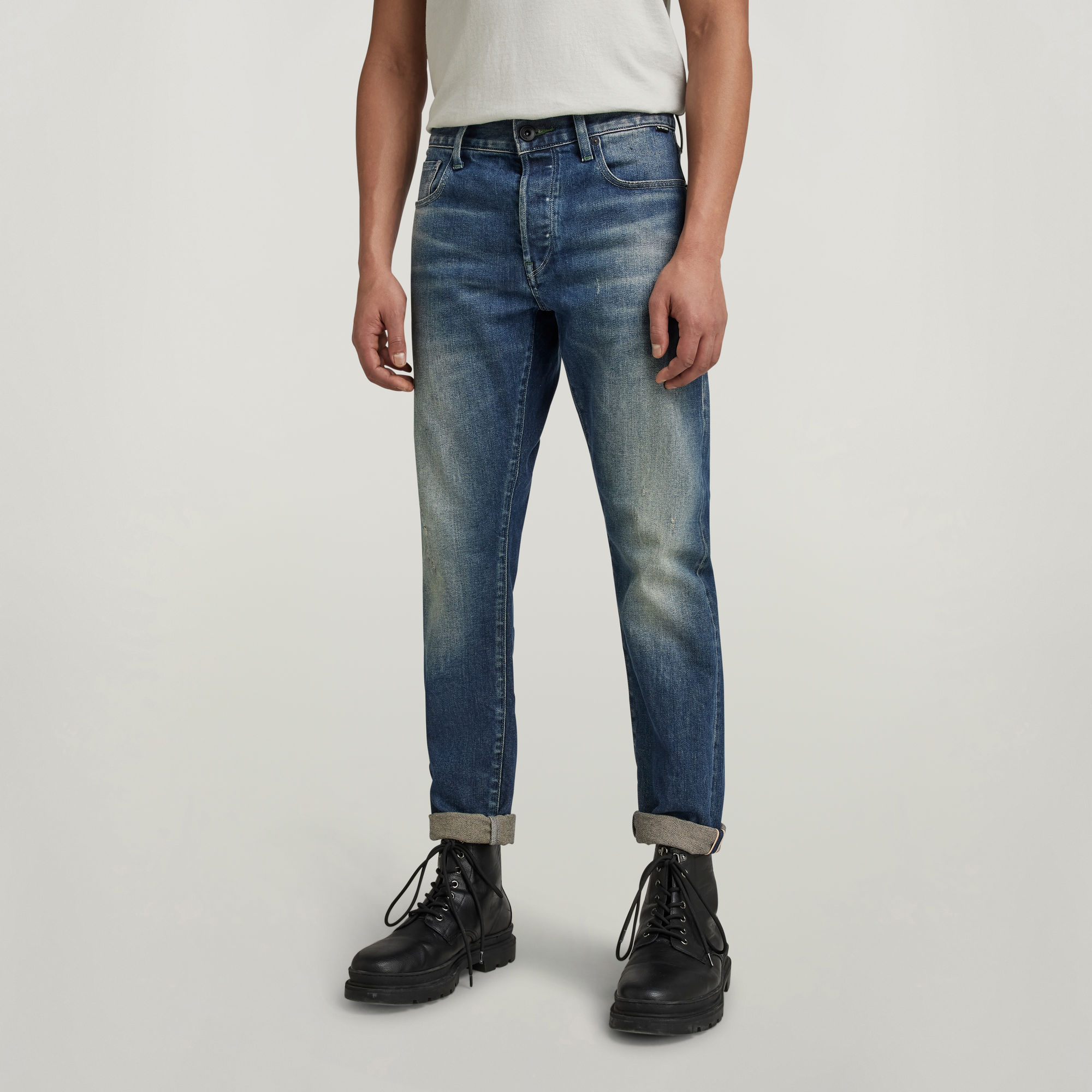 

3301 Slim Selvedge Jeans - Midden blauw - Heren
