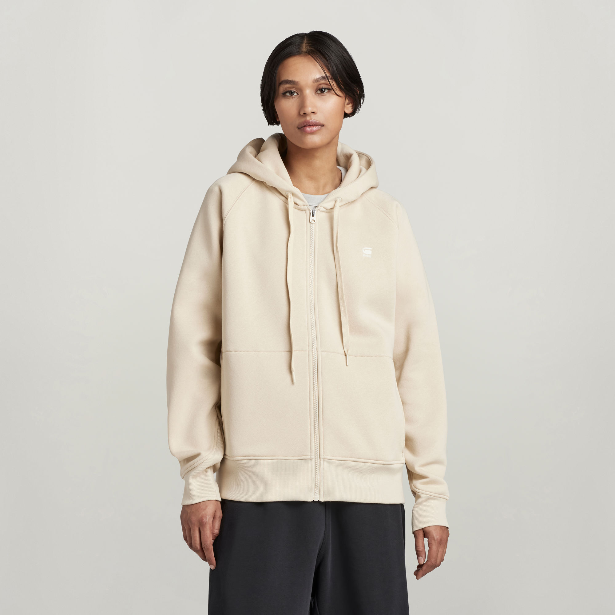 

Premium Core 2.0 Hooded Zip Through Sweater - Beige - Women