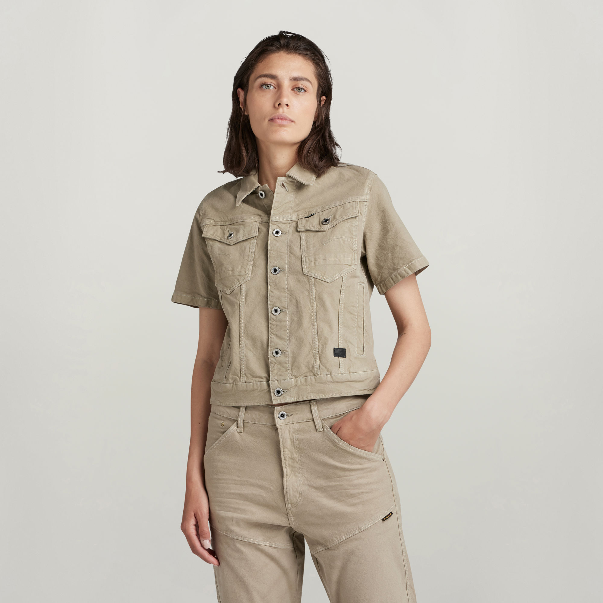 

Arc Jacket Short Sleeve - Beige - Women