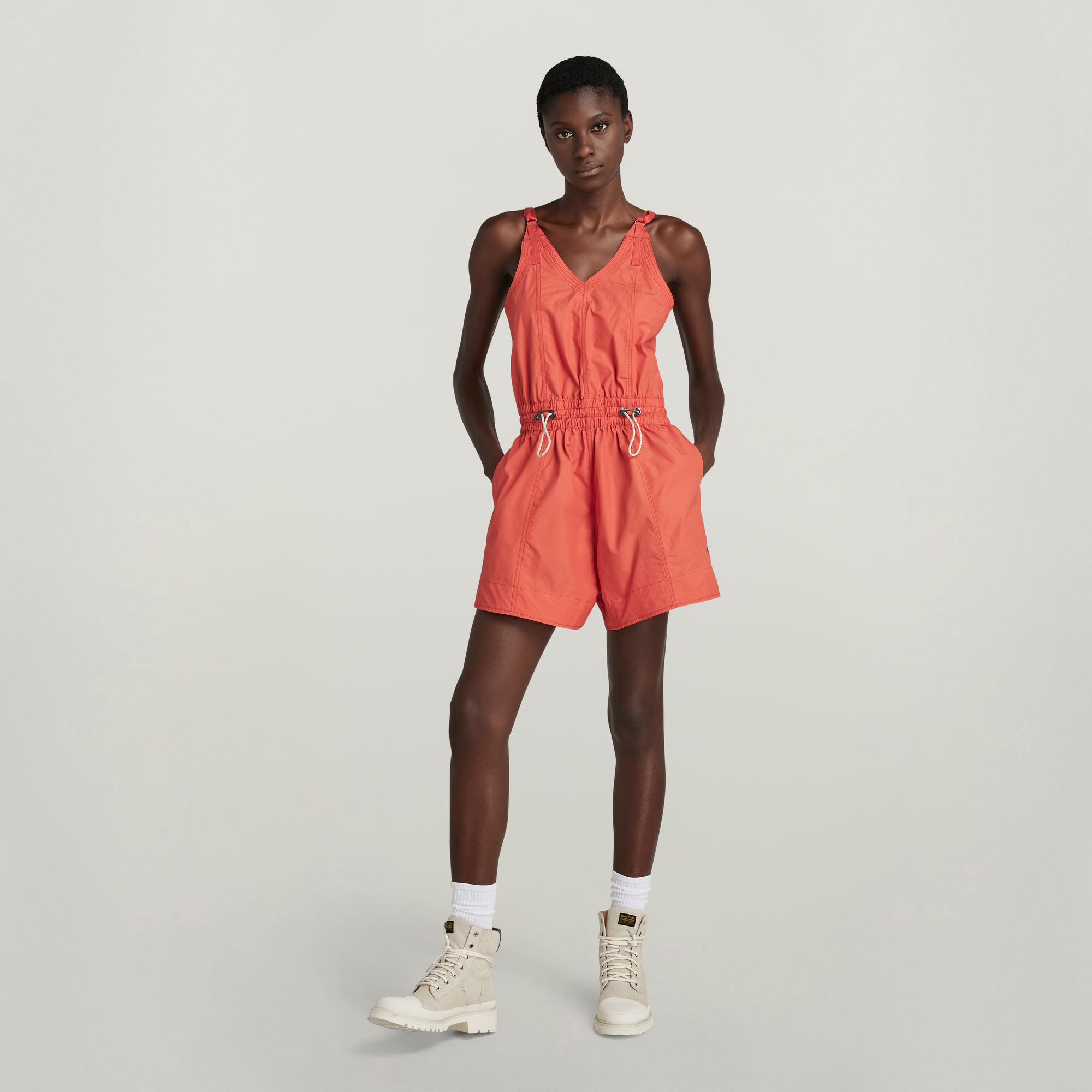 

Mouwloos Summer Playsuit - Rood - Dames