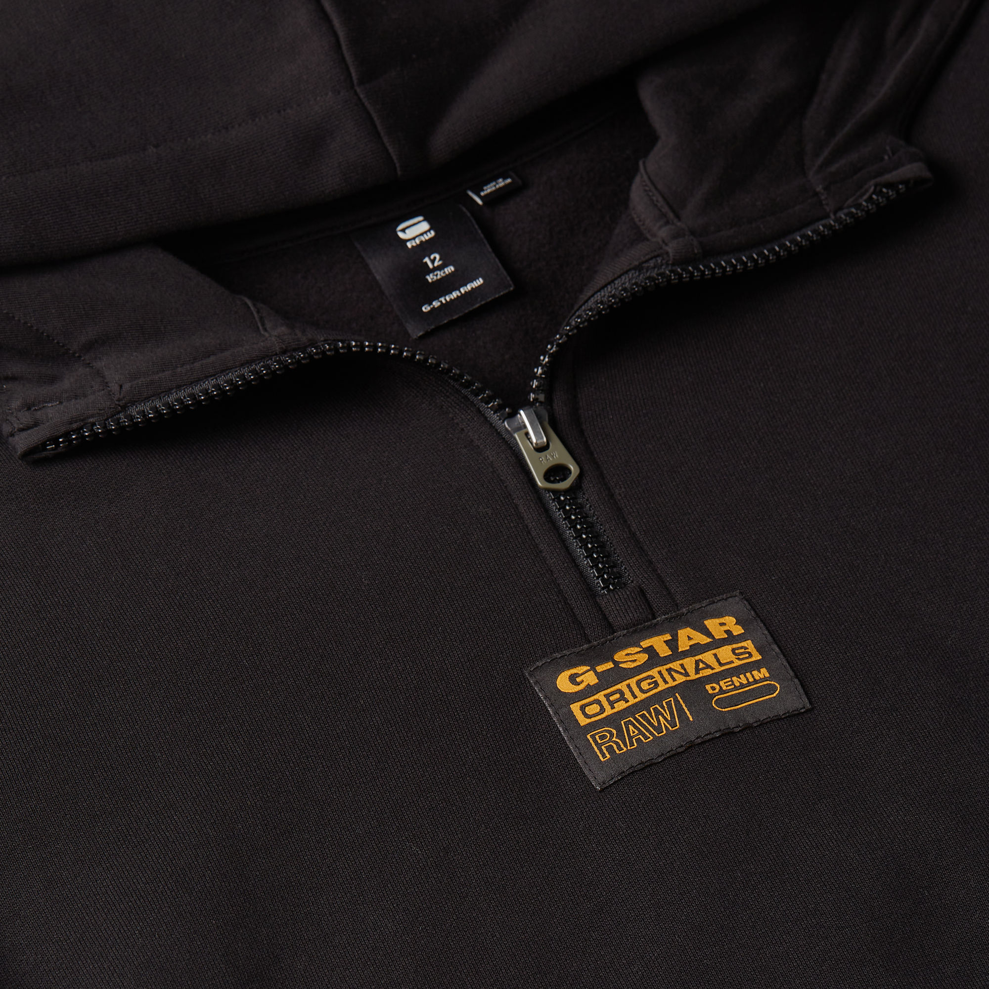 G-Star RAW Kids Unisex Hooded Zip Sweater Zwart jongens