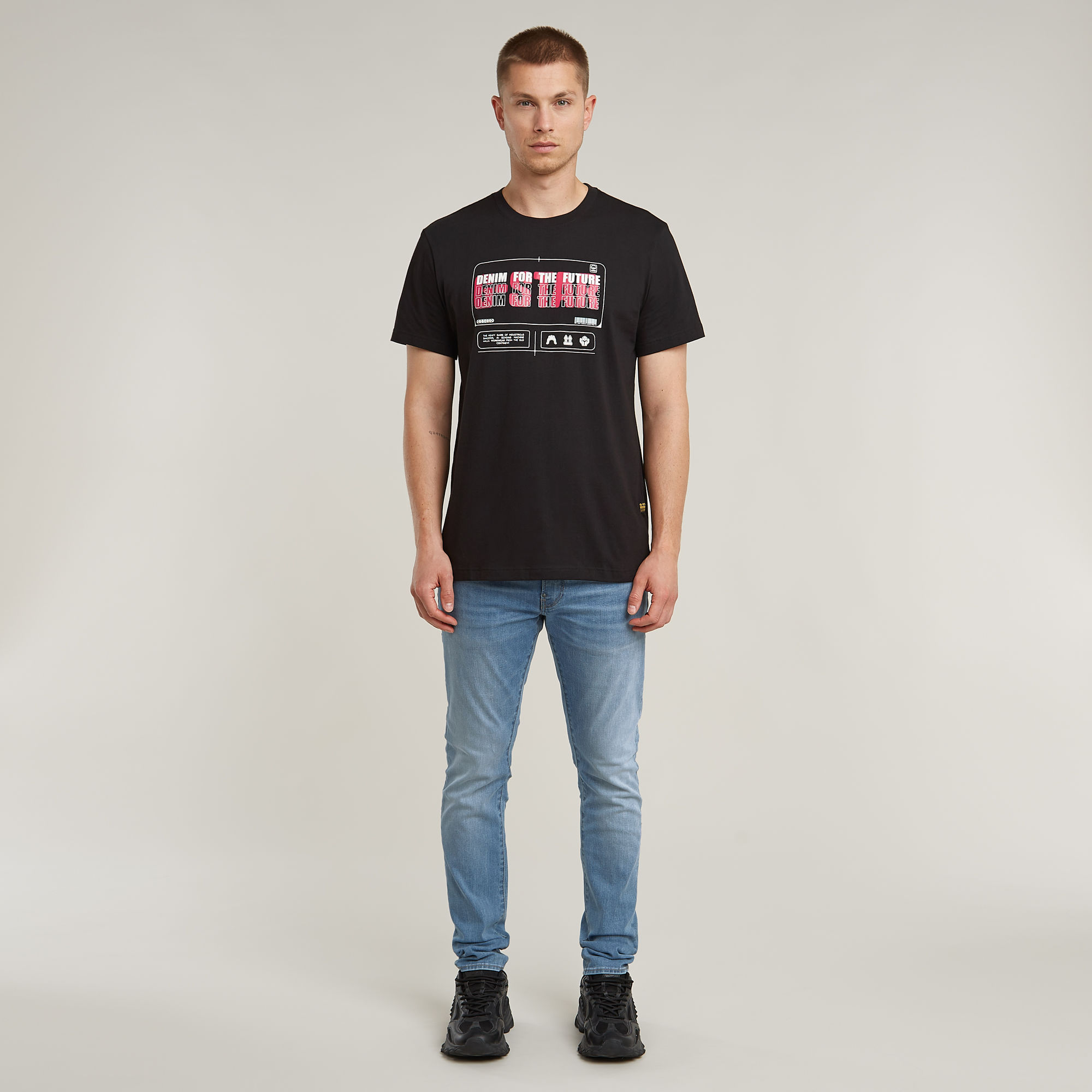 G-Star RAW Flyer Graphic T-Shirt Zwart Heren