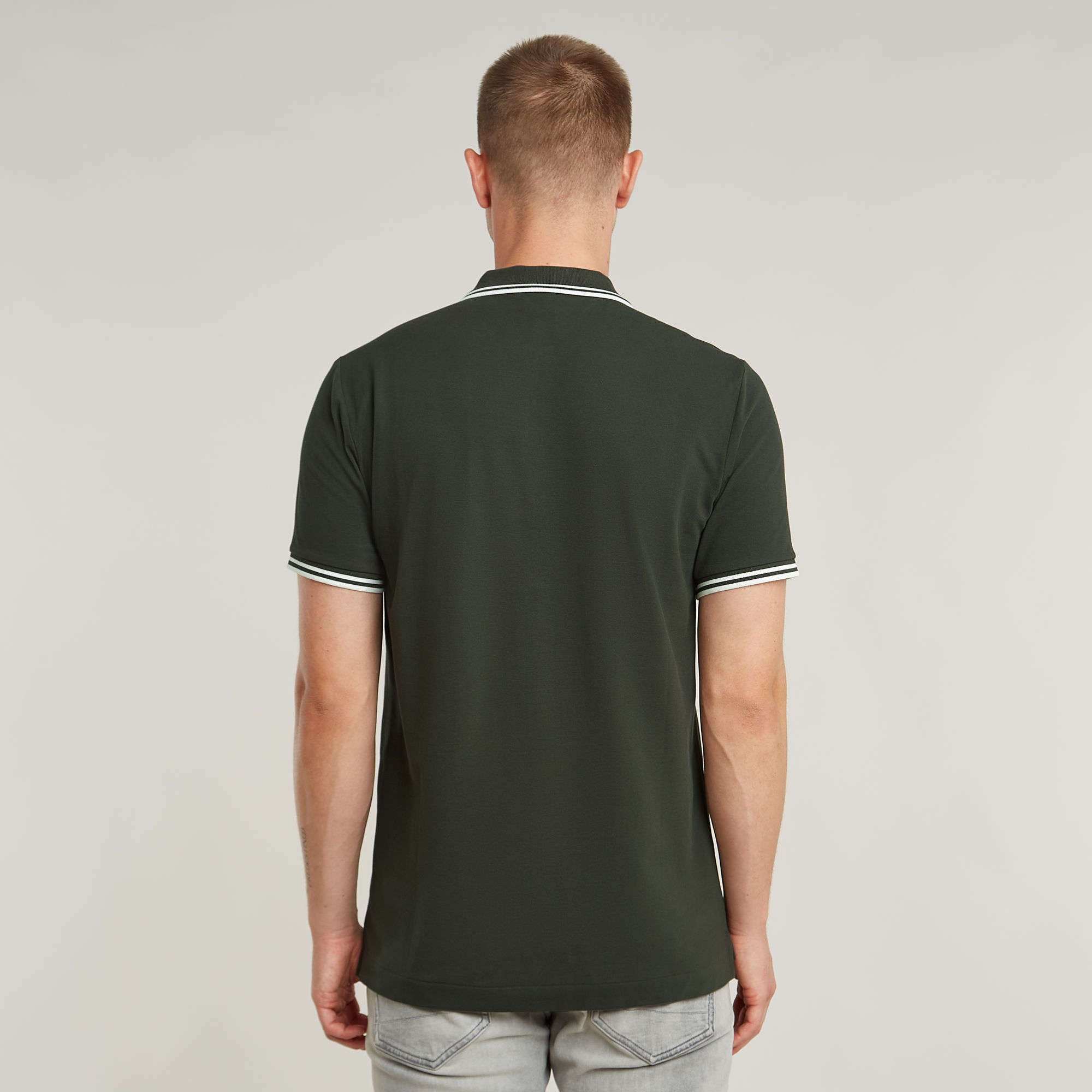 G-Star RAW Dunda Slim Stripe Polo Grijs Heren