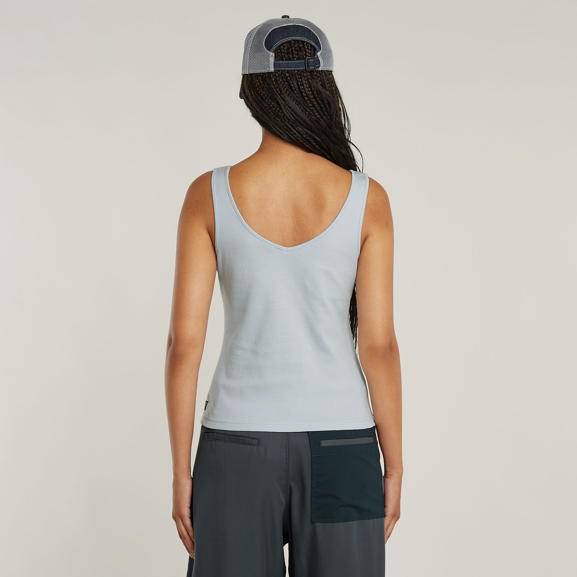 G-Star RAW Asymmetrical Zip Slim Tanktop Lichtblauw Dames