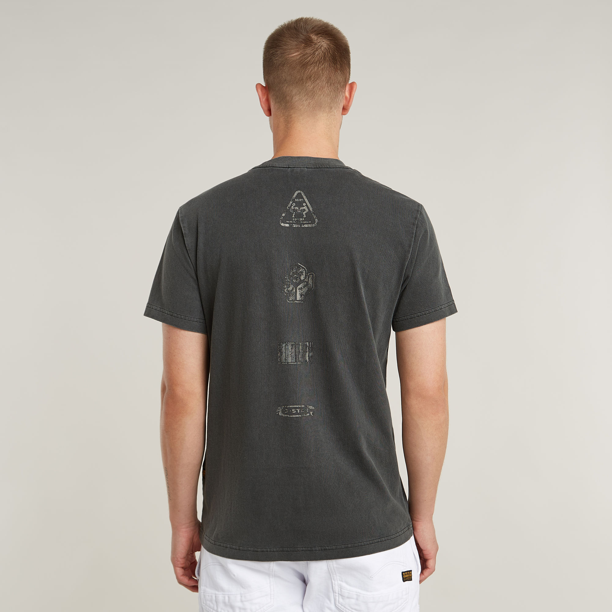 G-Star RAW Shipping Graphic Overdyed T-Shirt Zwart Heren