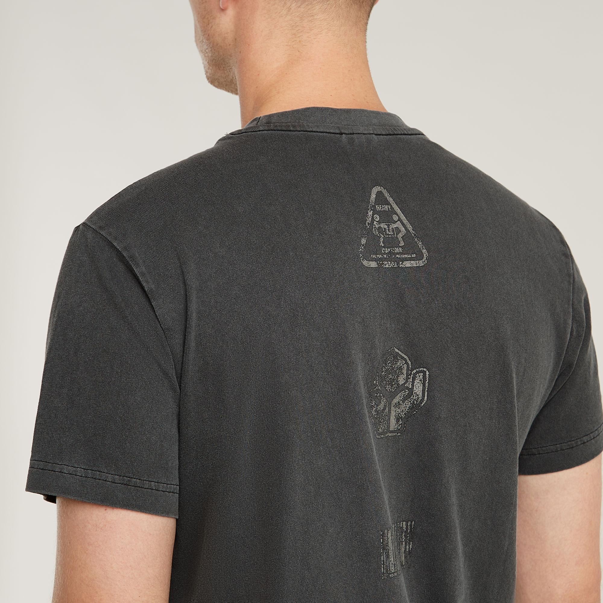G-Star RAW Shipping Graphic Overdyed T-Shirt Zwart Heren