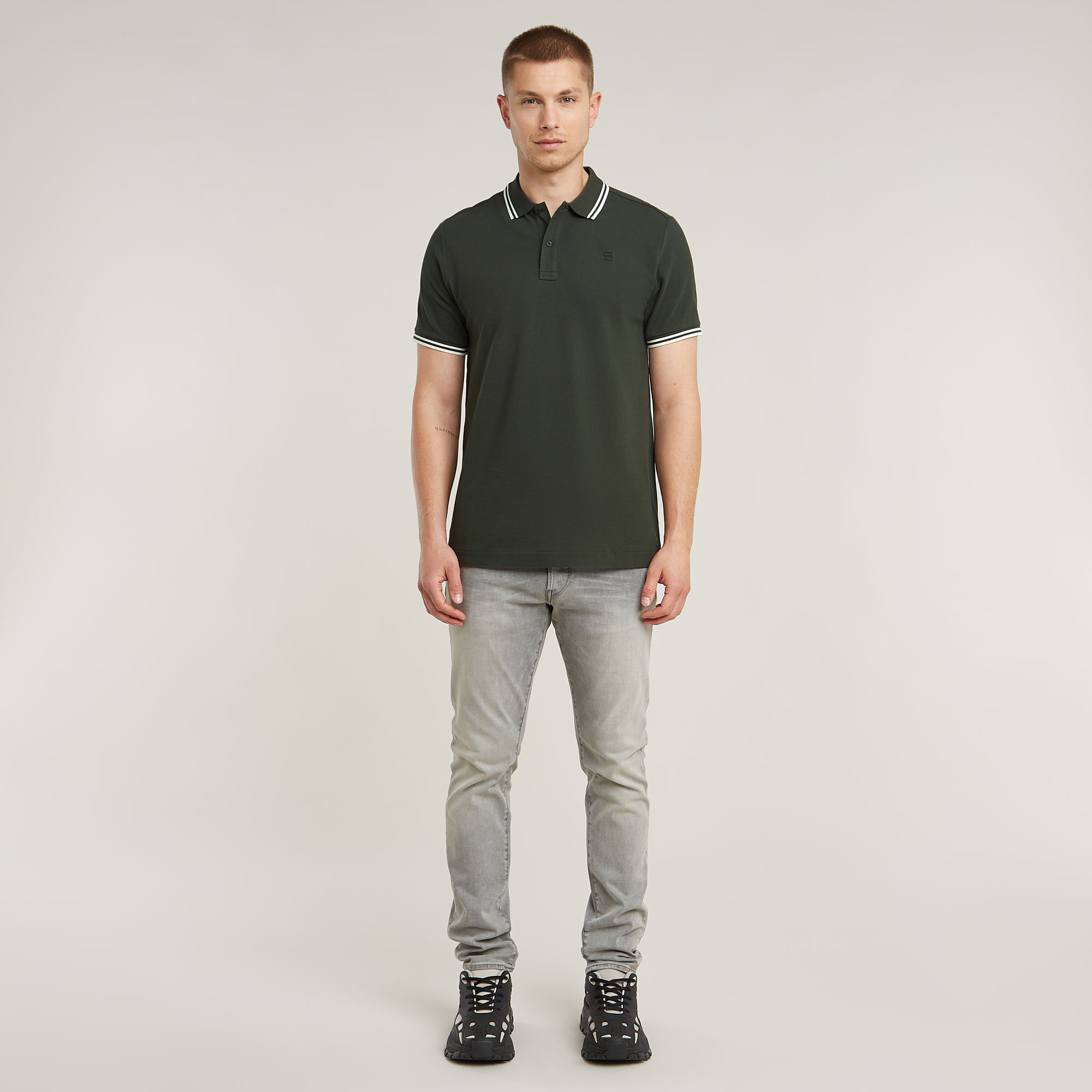 G-Star RAW Dunda Slim Stripe Polo Grijs Heren
