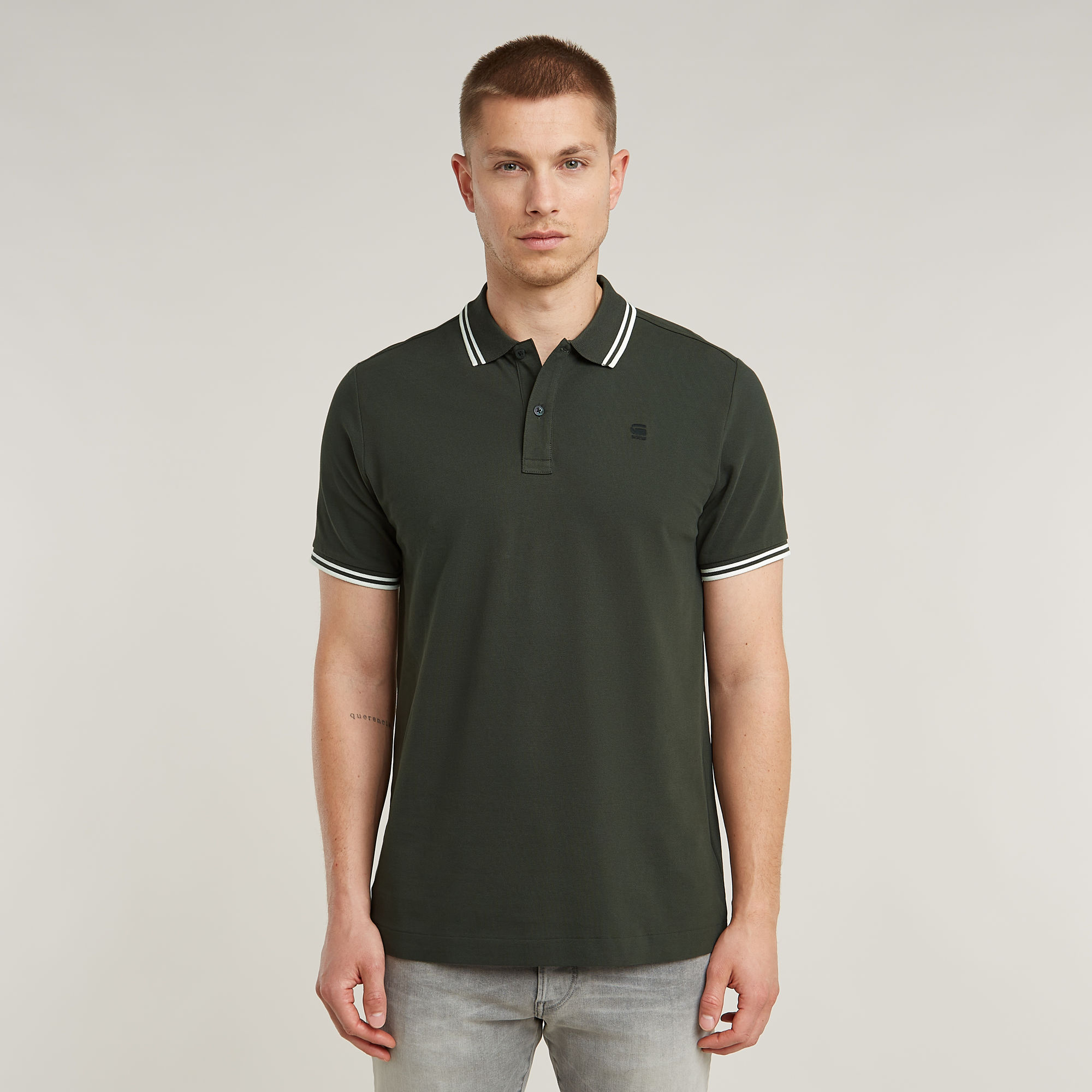 

Dunda Slim Stripe Polo - Grey - Men