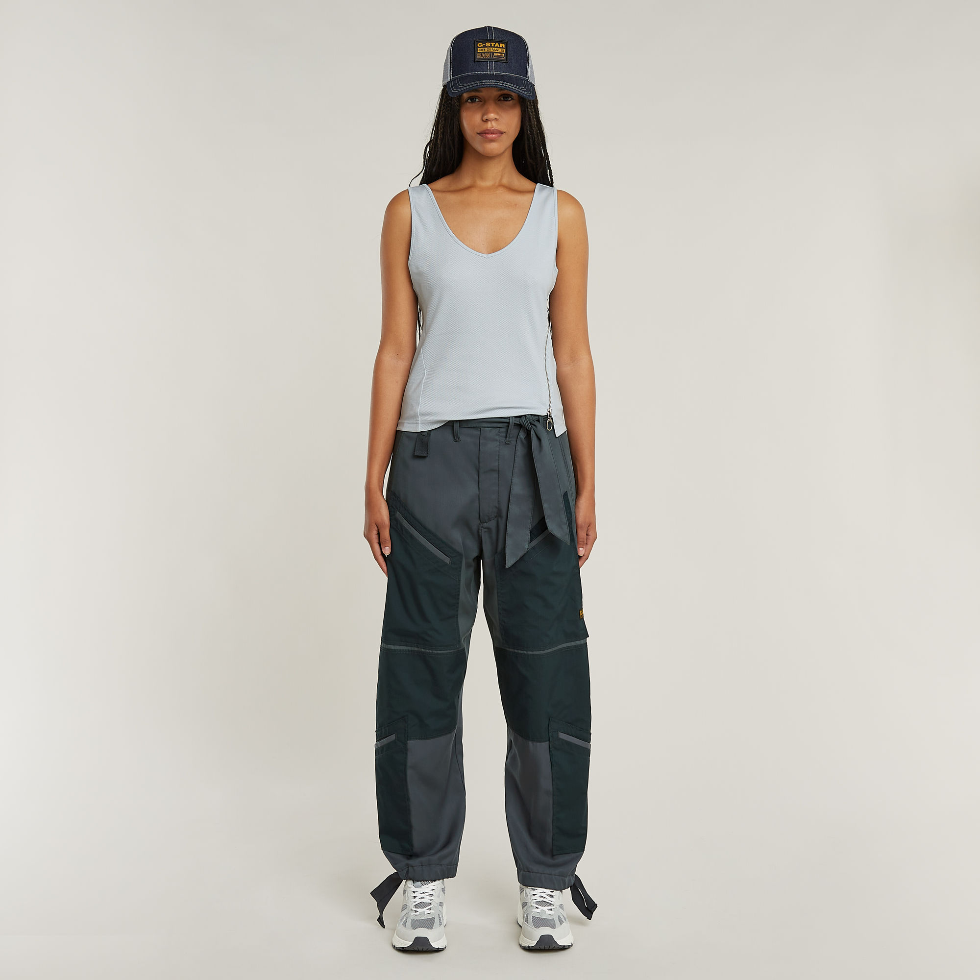 G-Star RAW Asymmetrical Zip Slim Tanktop Lichtblauw Dames