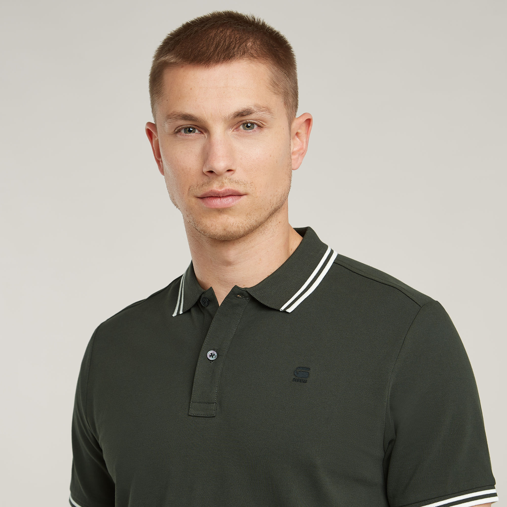 G-Star RAW Dunda Slim Stripe Polo Grijs Heren