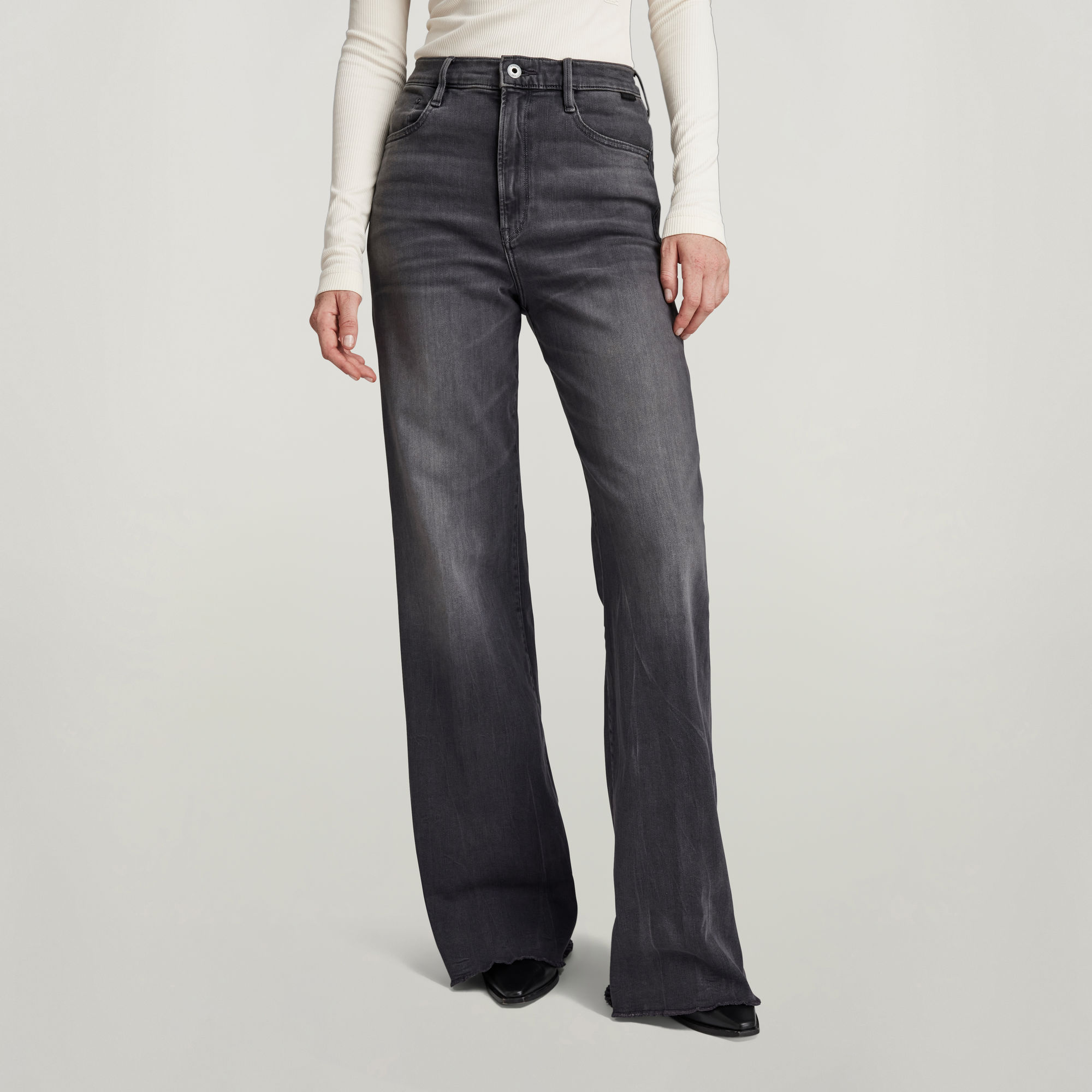 

Deck Ultra High Wide Leg Jeans - Grey - Women