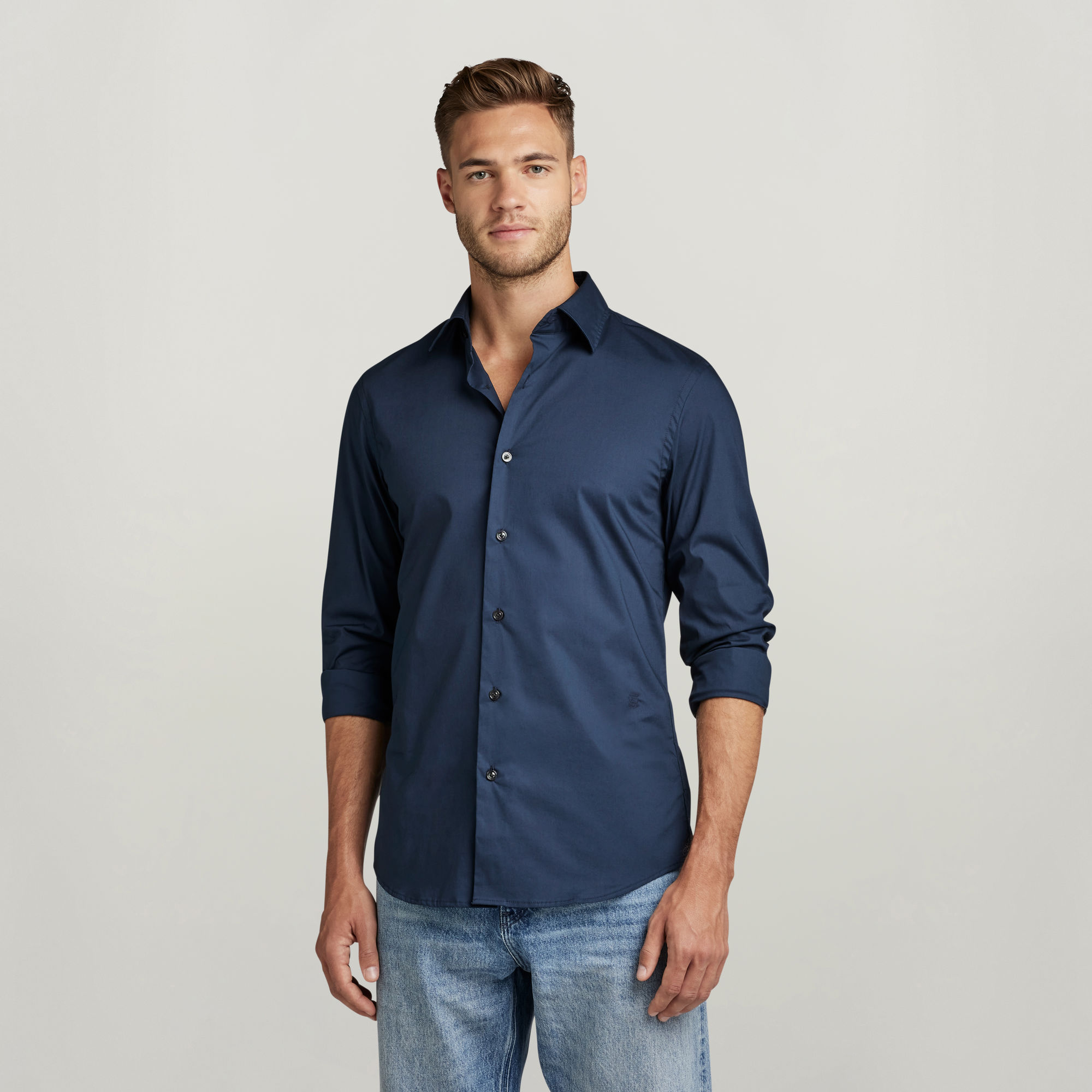 

Slim Shirt - Donkerblauw - Heren