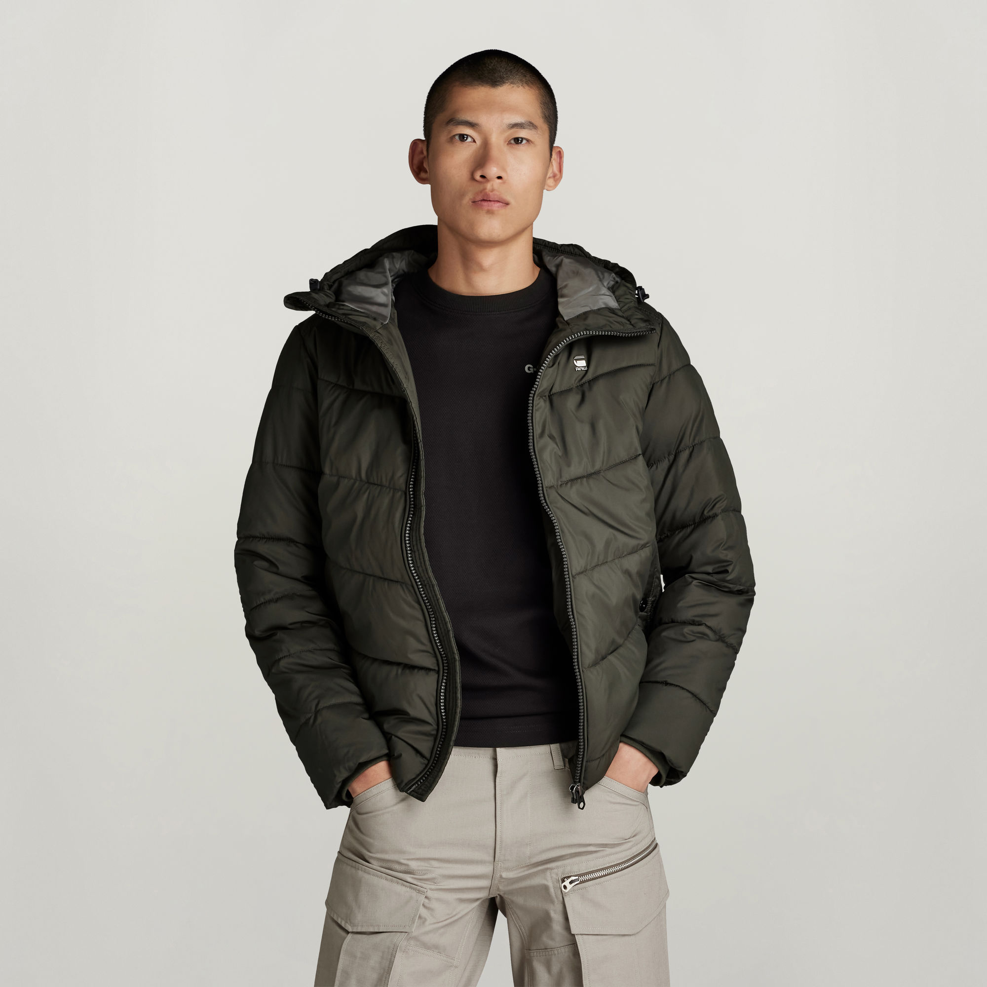 G-Star RAW Whistler Puffer Met Capuchon Grijs Heren