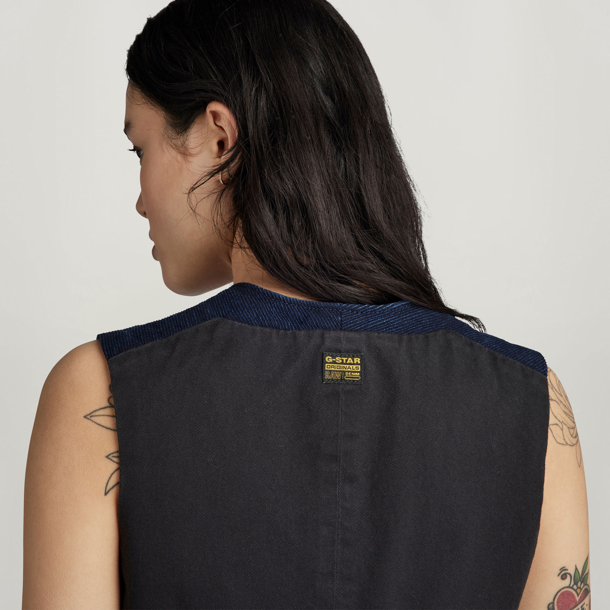 G-Star RAW Denim Gilet Donkerblauw Dames