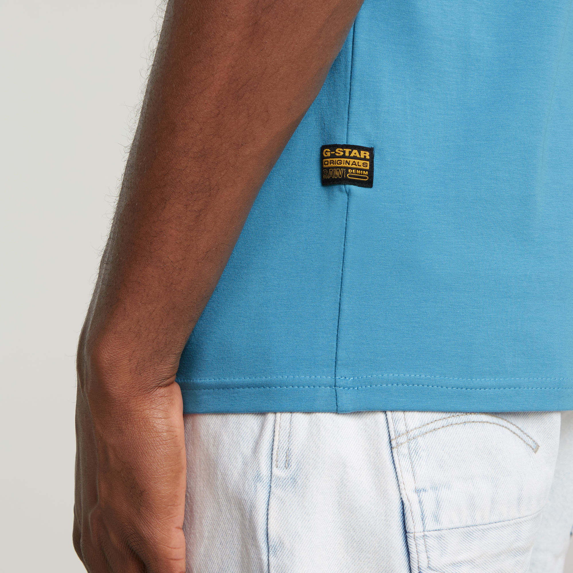 G-Star RAW Slim Base T-shirt Midden blauw Heren