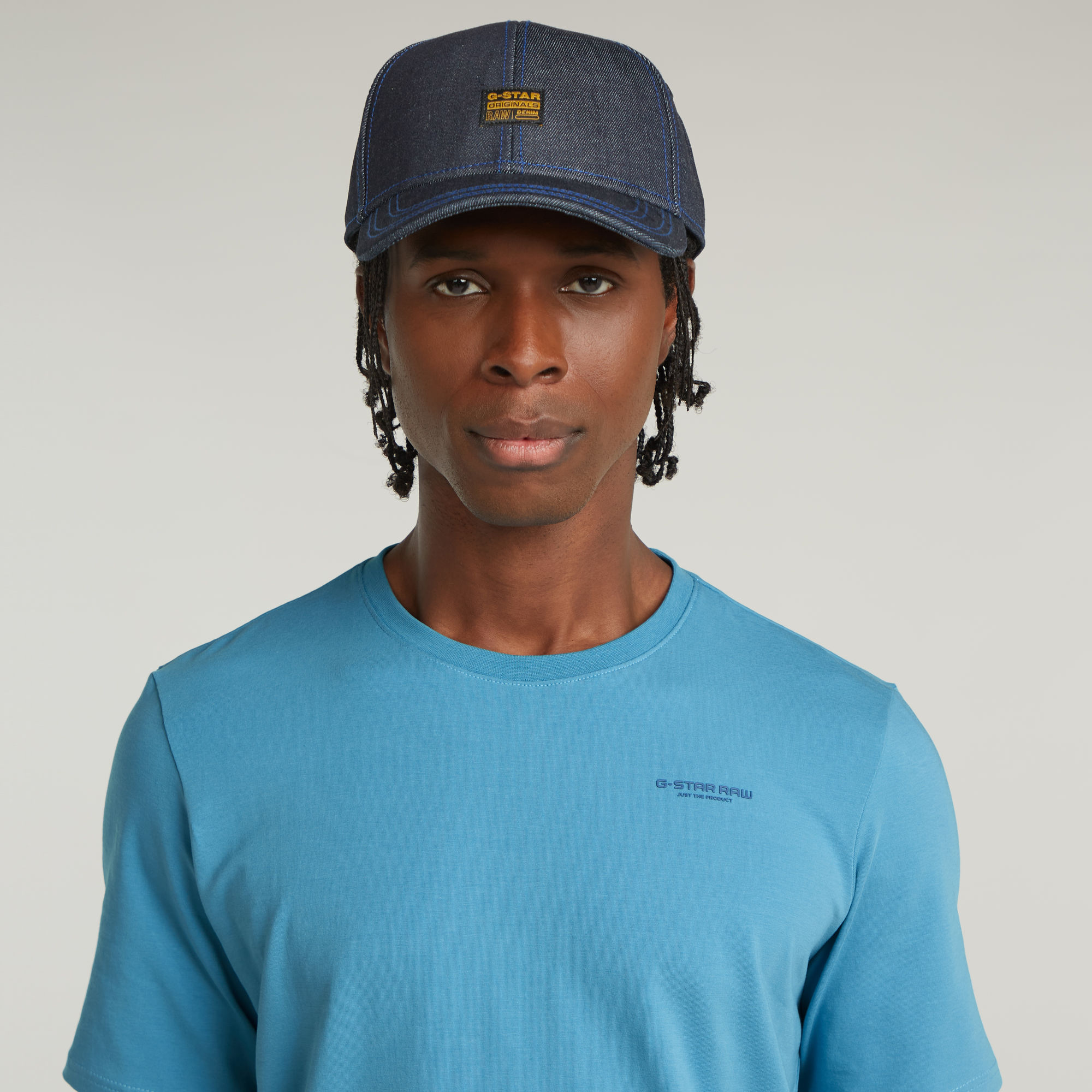 G-Star RAW Slim Base T-shirt Midden blauw Heren