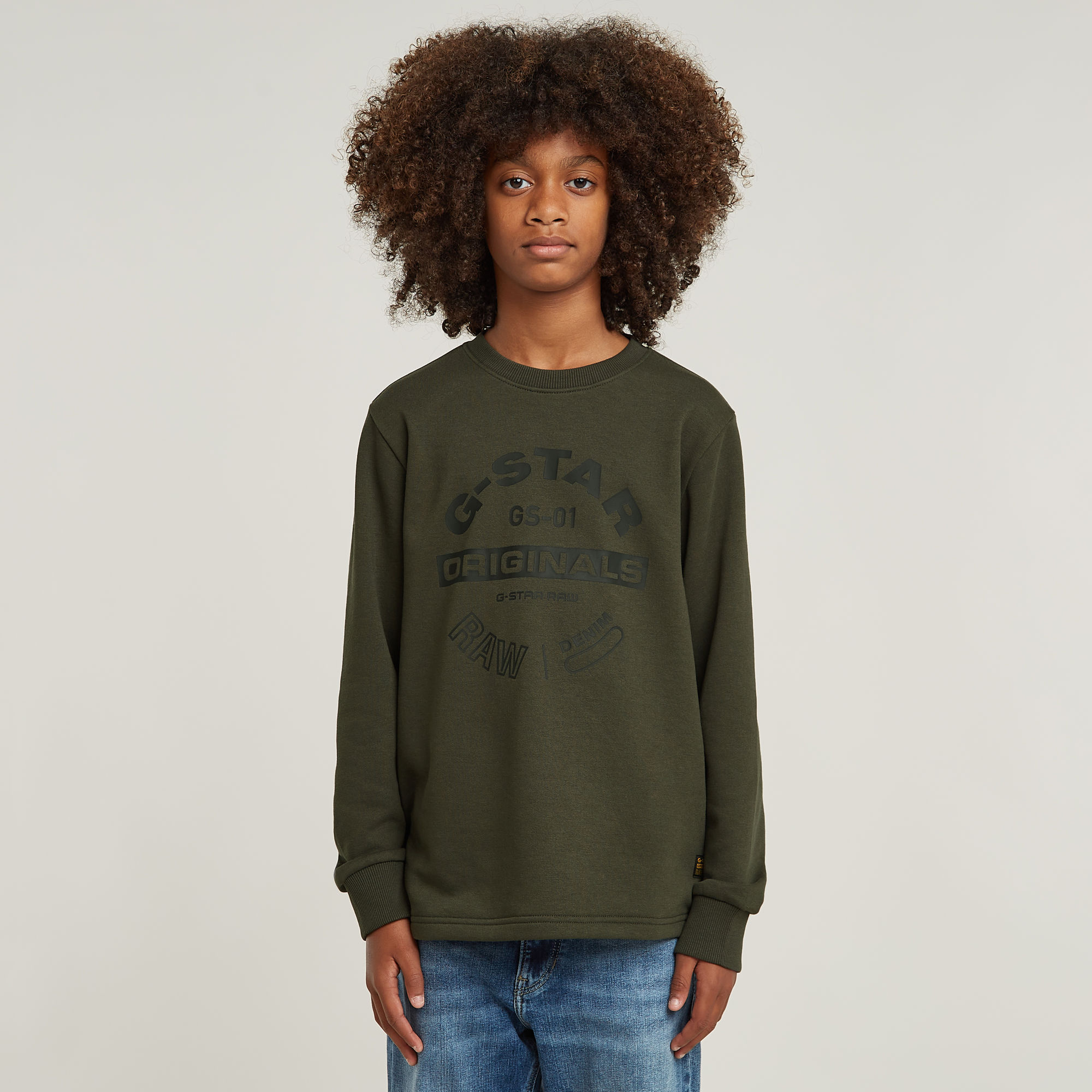 Kids Crew Sweatshirt Unbrushed - Grau - jungen