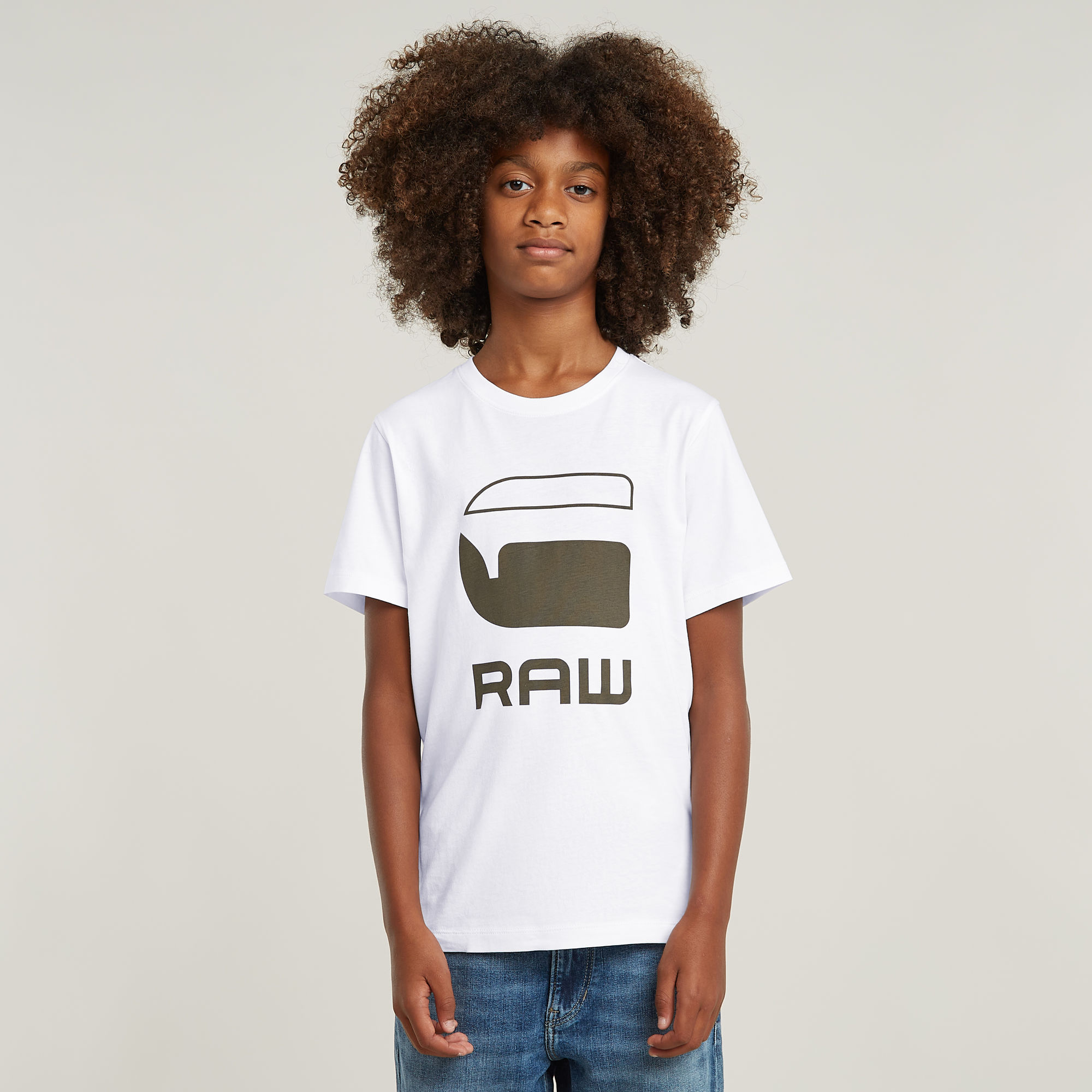 G-Star RAW Kids T-Shirt Regular Logo - Wit - jongens