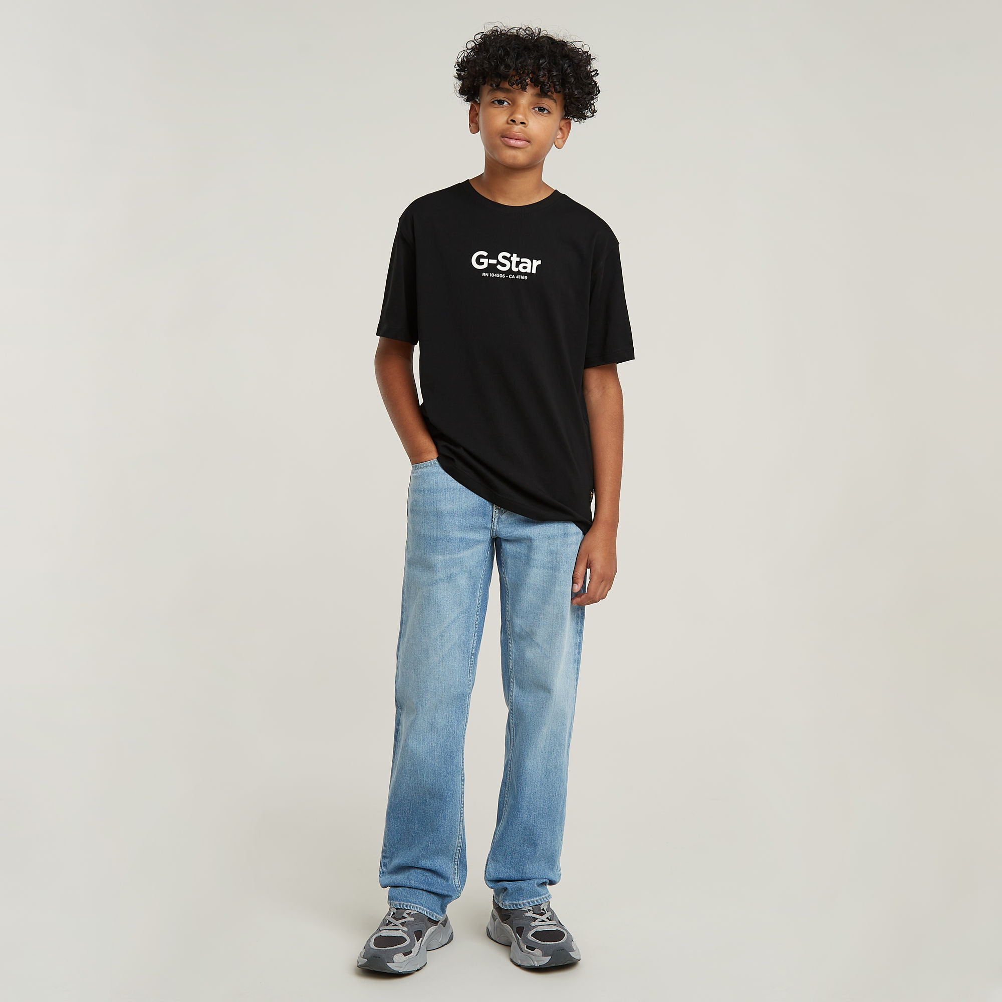 G-Star RAW Jongens T-Shirt Loose Logo Zwart jongens