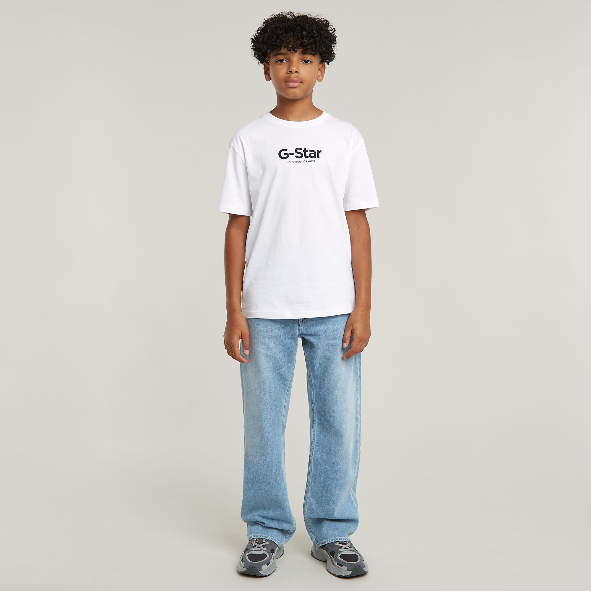 G-Star RAW Jongens T-Shirt Loose Logo Wit jongens