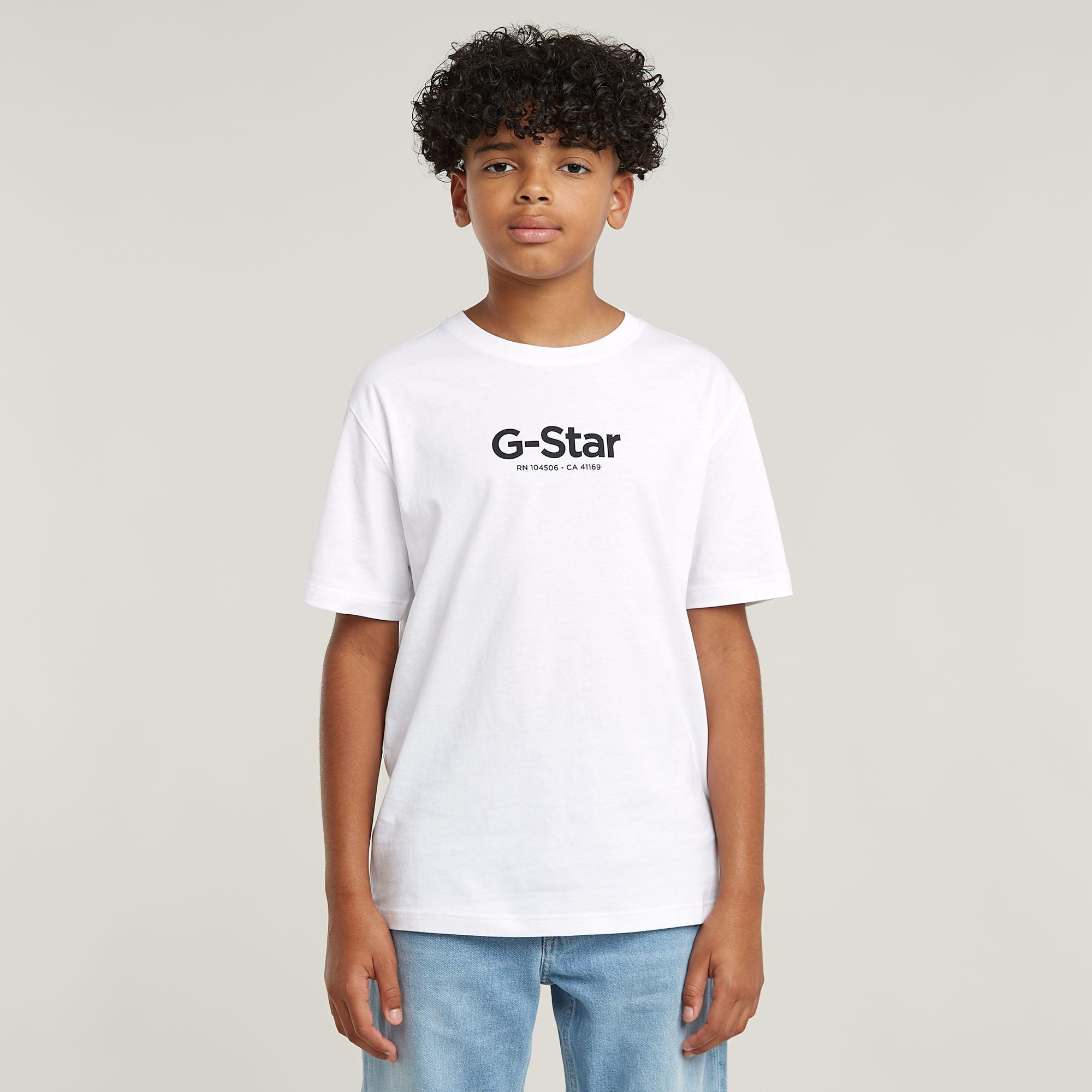 Jungen T-Shirt Loose Logo - Weiß - jungen