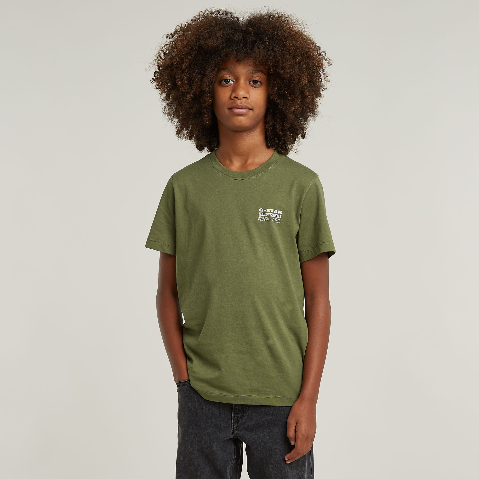 

Boys T-Shirt Regular Logo Basic - Green - boys