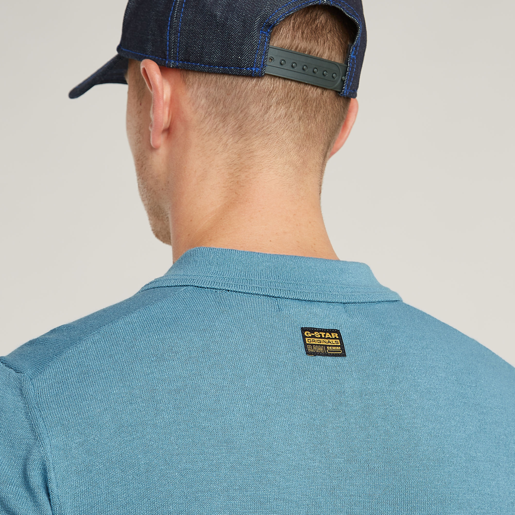 G-Star RAW Gebreide Polo Midden blauw Heren