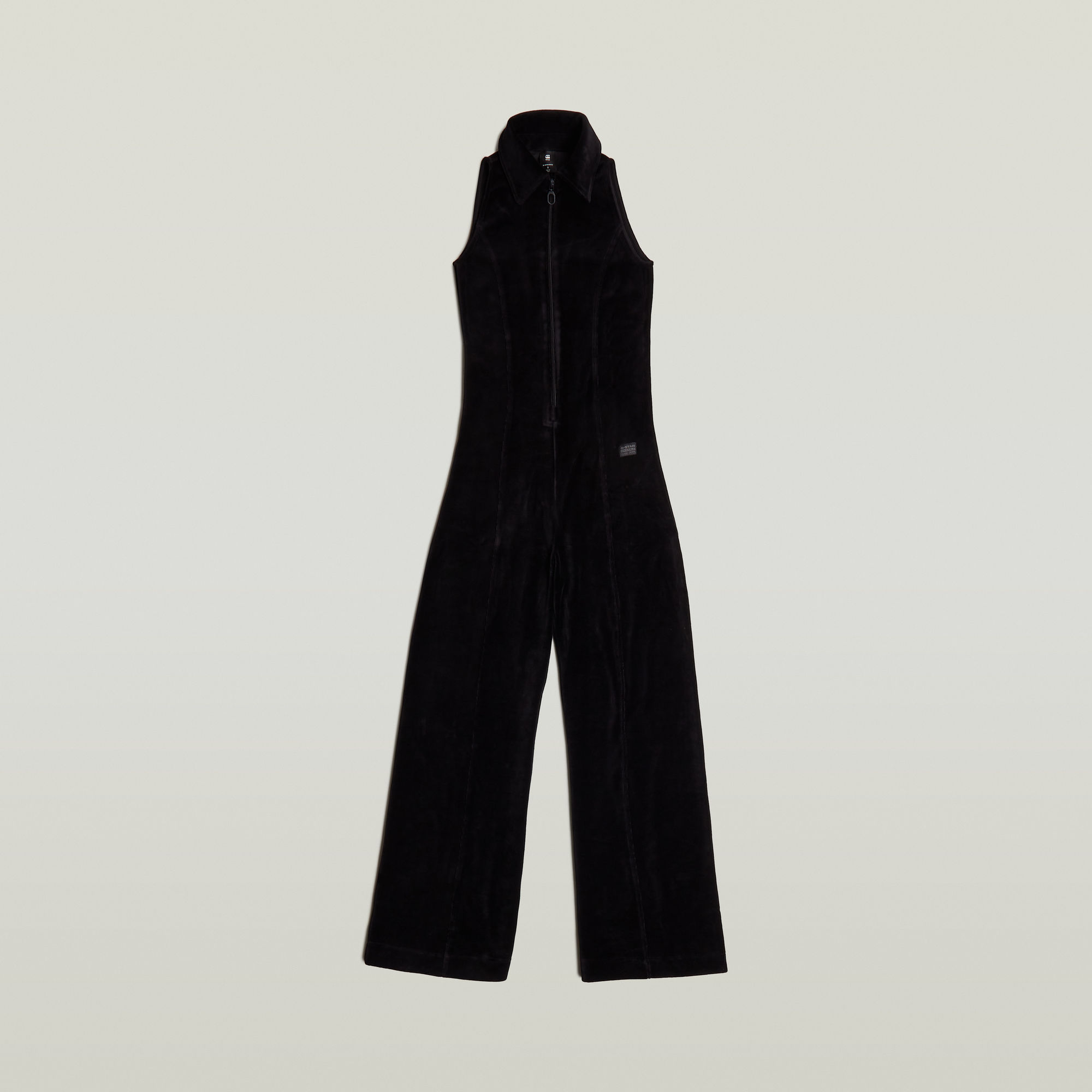 G-Star RAW Wide Leg Velvet Jumpsuit Zwart Dames