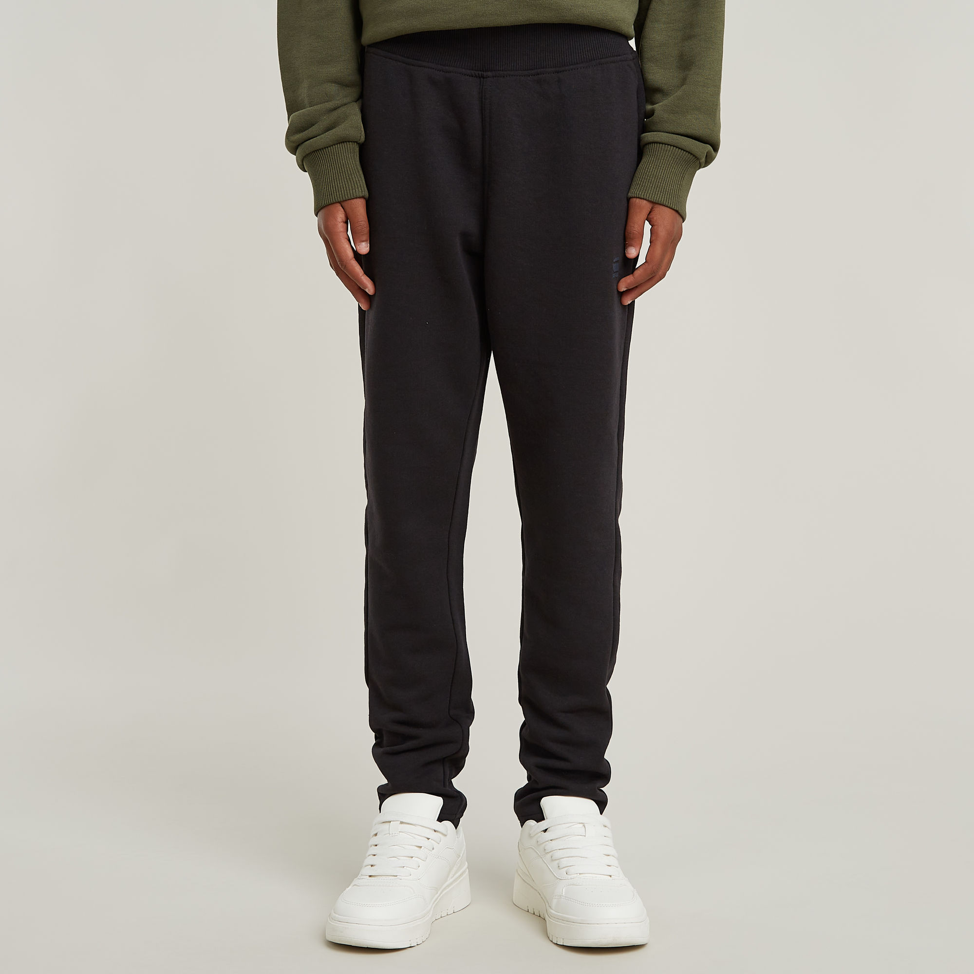 

Jongens Sweatpant Slim Unbrushed - Zwart - jongens