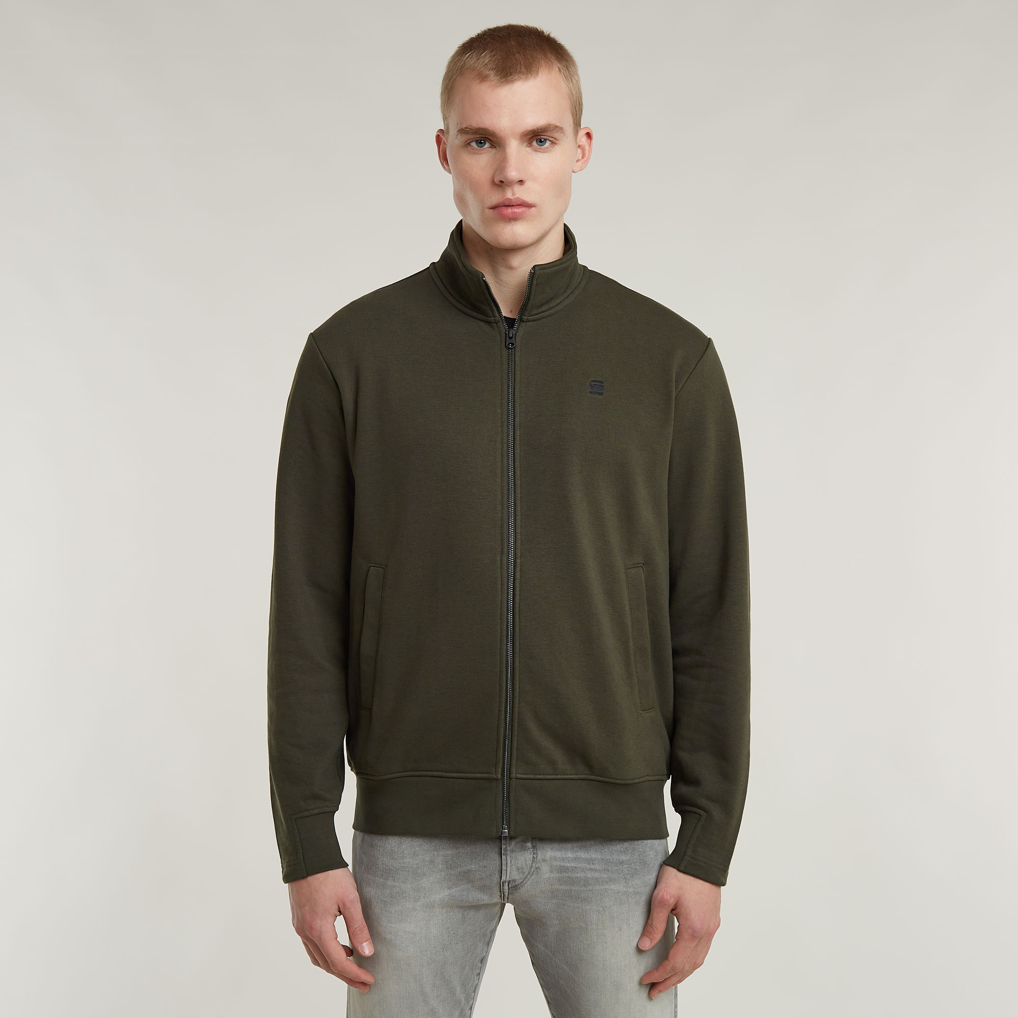 G-Star RAW Nifous Sweater Met Rits Grijs Heren