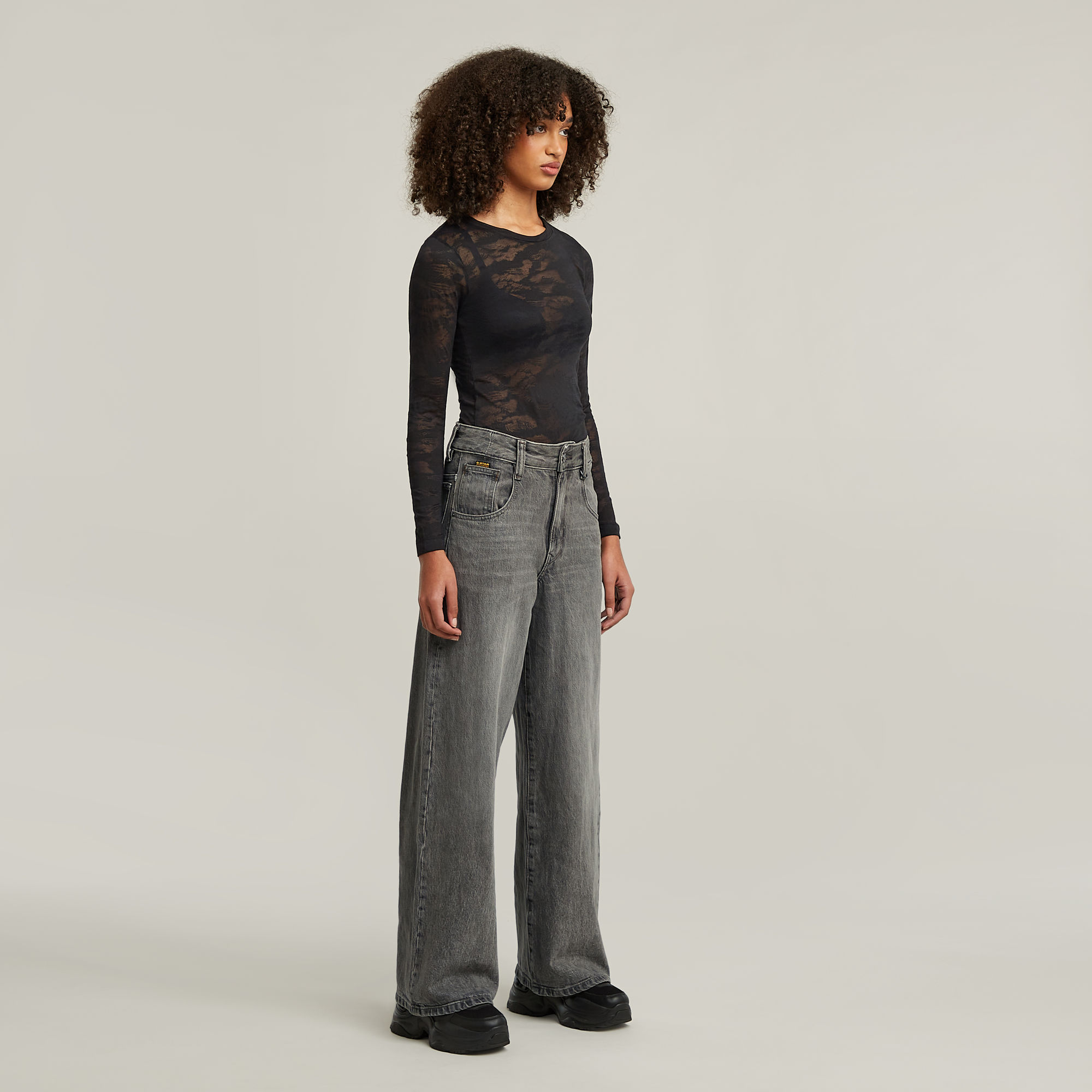 G-Star RAW Skater High Loose Jeans Grijs Dames