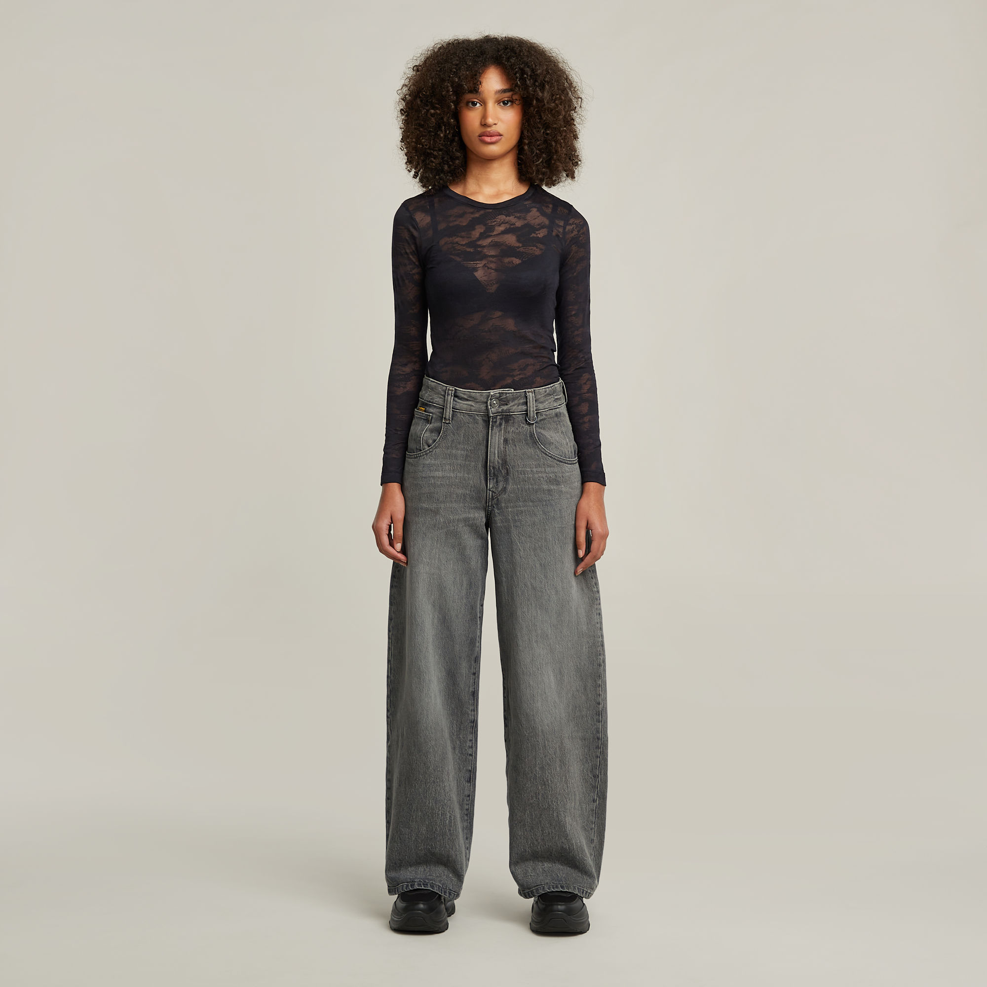 G-Star RAW Skater High Loose Jeans Grijs Dames
